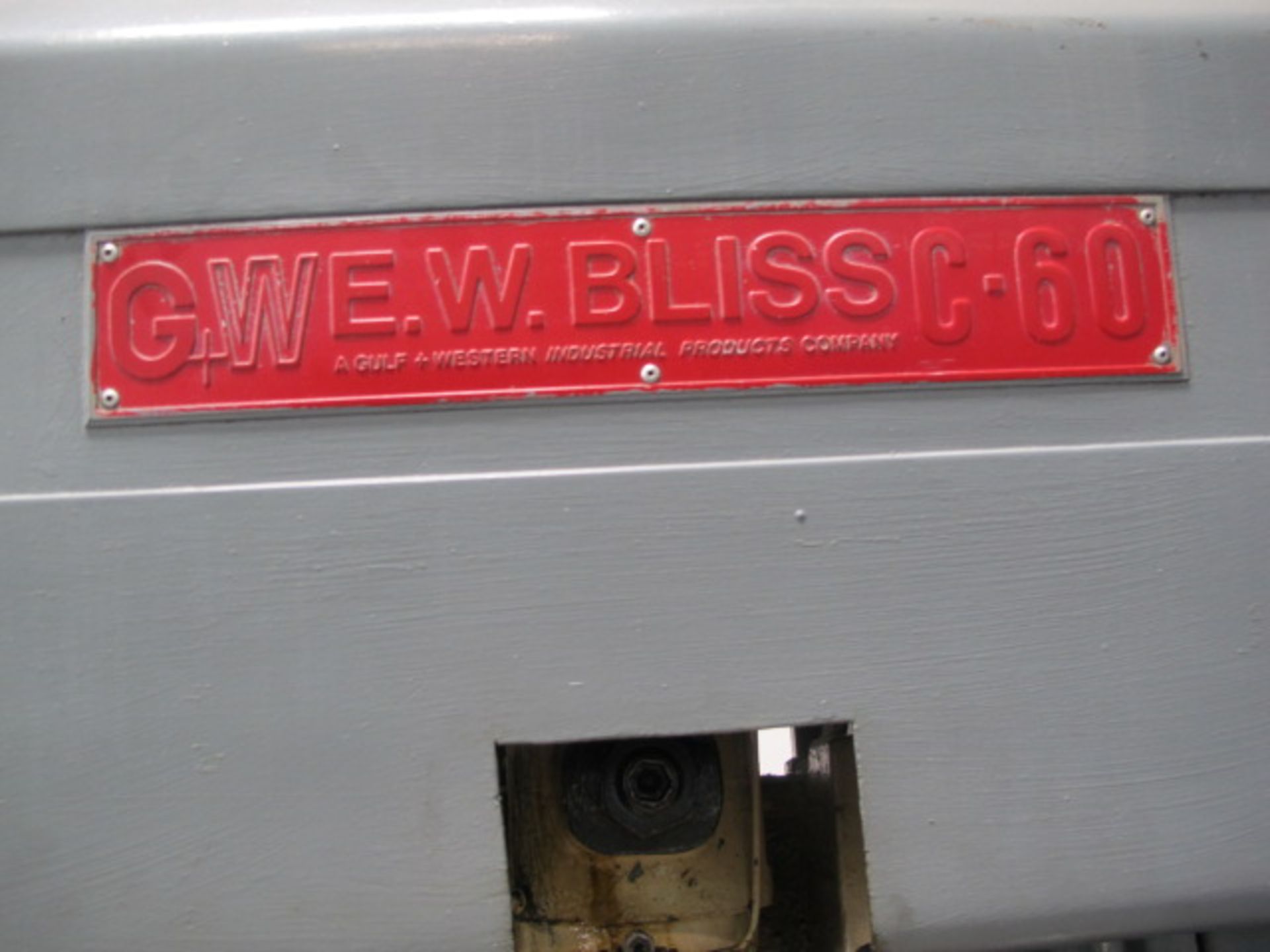 Bliss C-60 60-Ton OBI Stamping Press s/n H65677 w/ Pneumatic Clutch, 21” x 32” Bolster Area, 11” x - Image 6 of 7