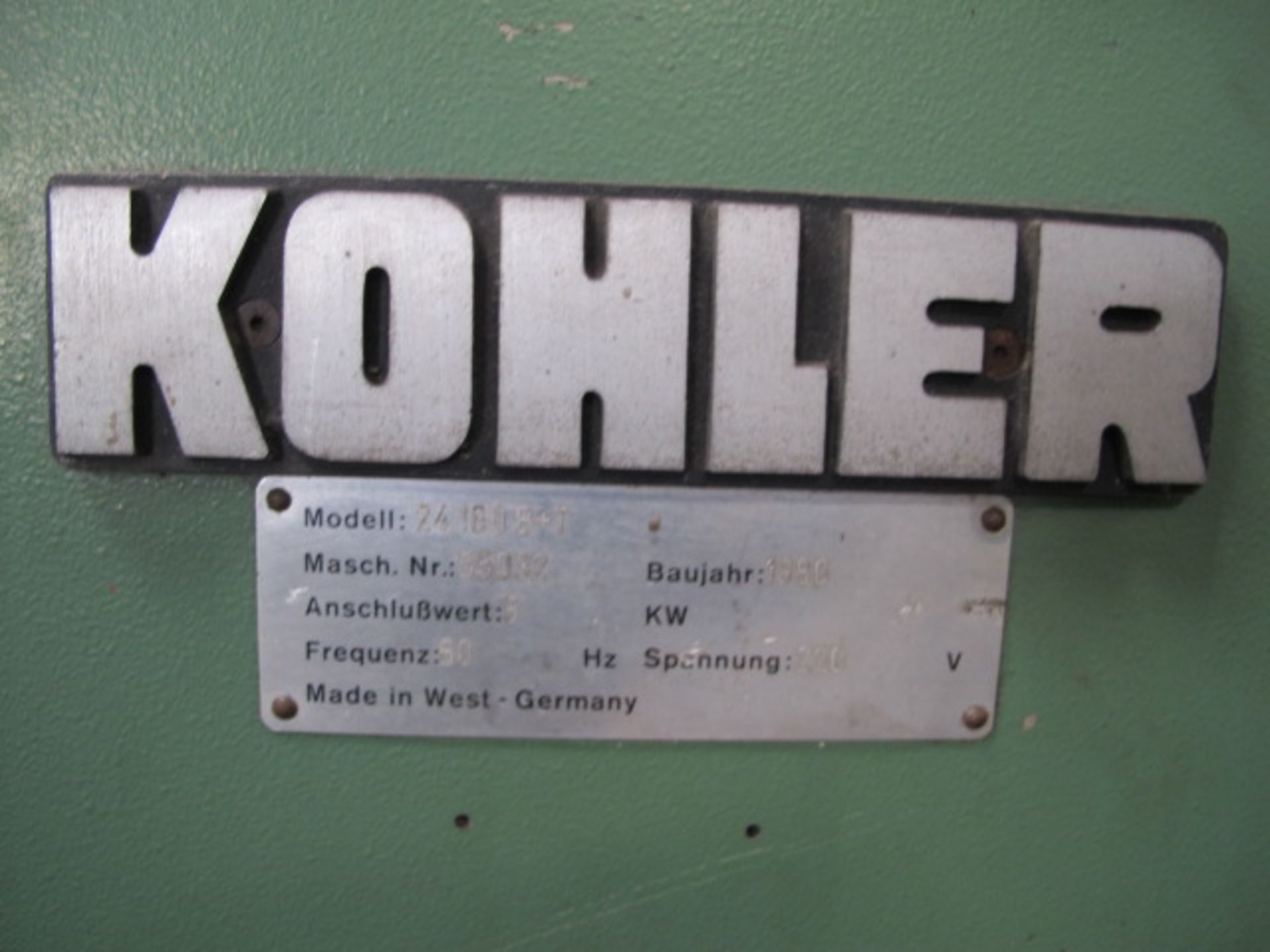 Kohler mdl. 24180B+T 6” Straightener/Feeder s/n 55032 - Image 5 of 5