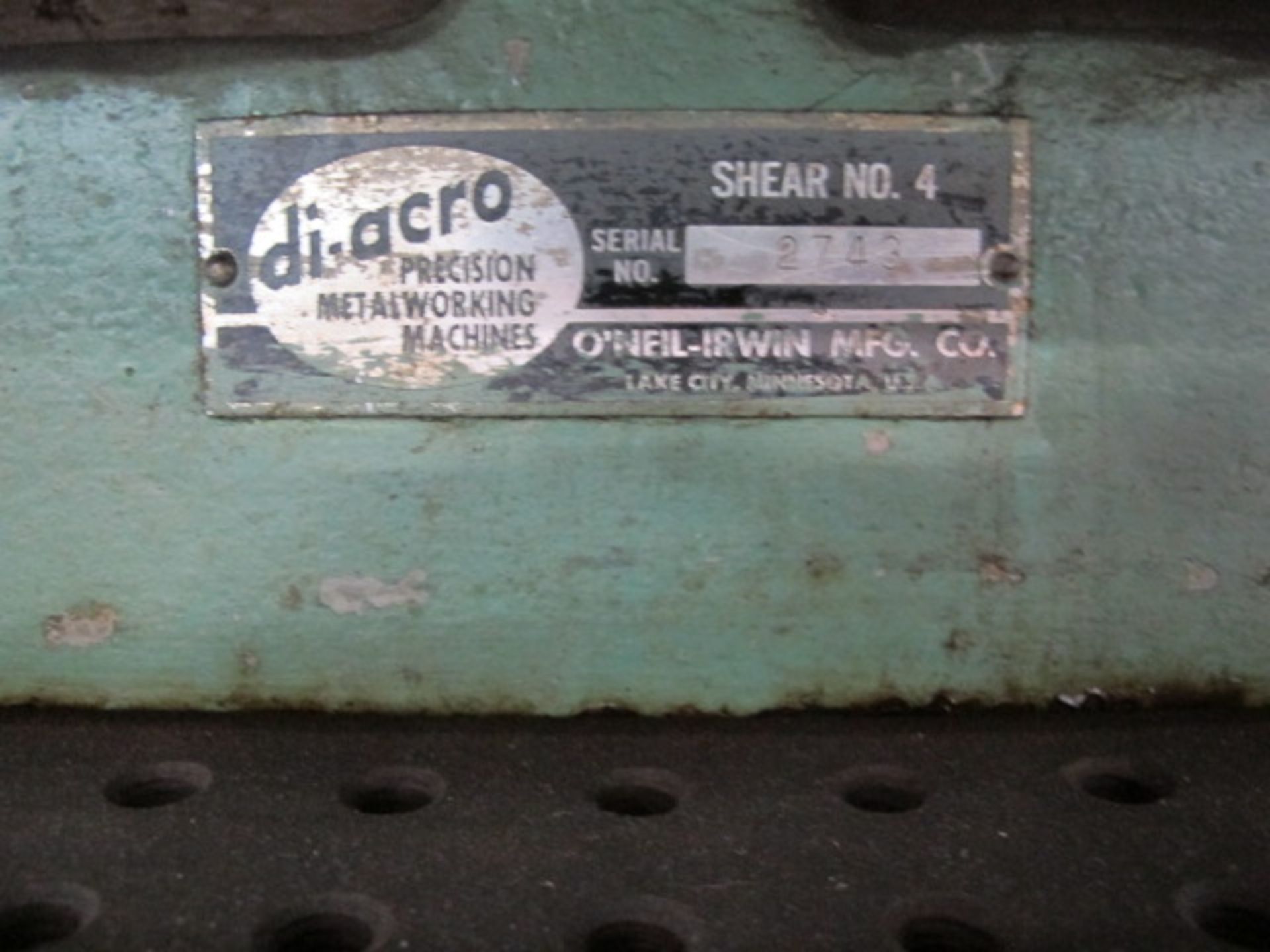 DiAcro No.4 24” Hand Shear and Steel Table - Image 3 of 3