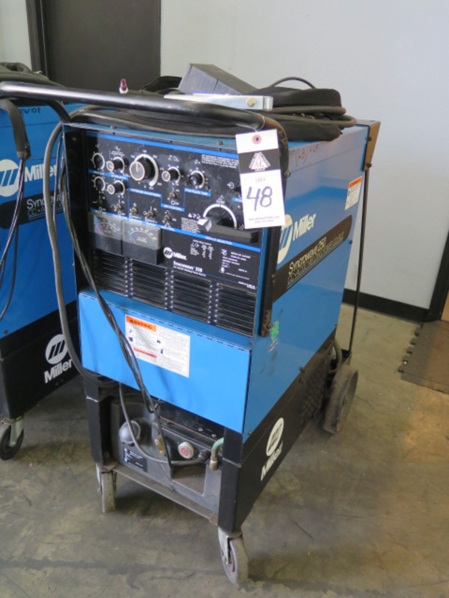 Miller Syncrowave 250 CC-AC/DC Welding Power Source s/n KJ016297 w/ Miller Cooler Cart