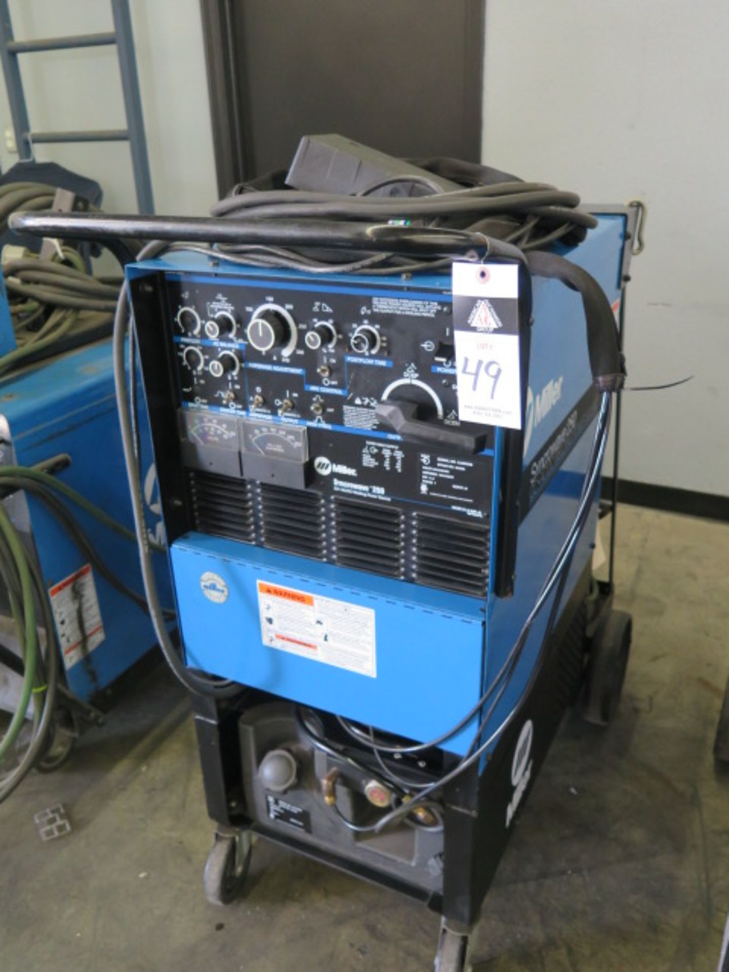 Miller Syncrowave 250 CC-AC/DC Welding Power Source s/n KJ209656 w/ Miller Cooler Cart