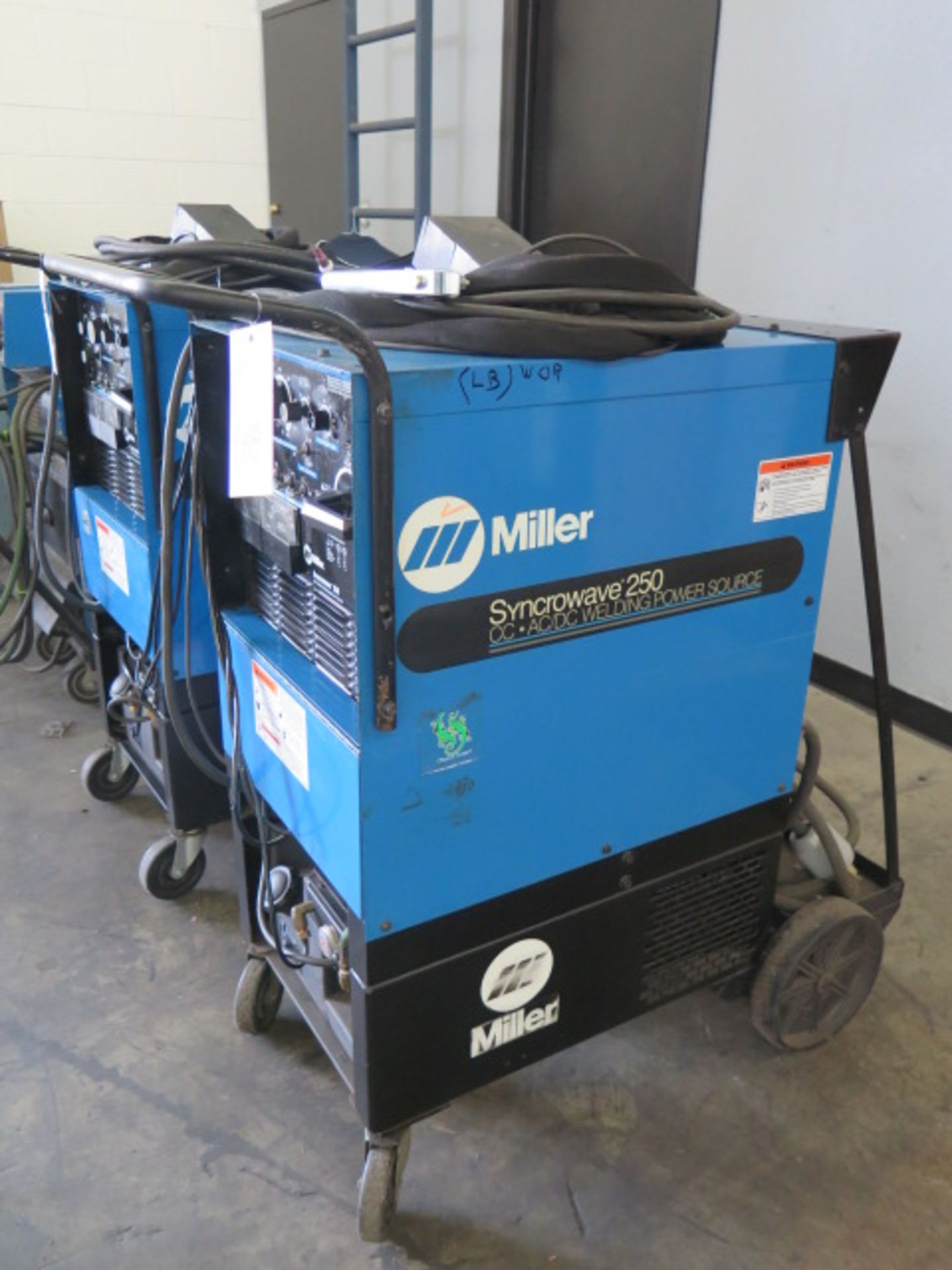 Miller Syncrowave 250 CC-AC/DC Welding Power Source s/n KJ016297 w/ Miller Cooler Cart - Image 2 of 3