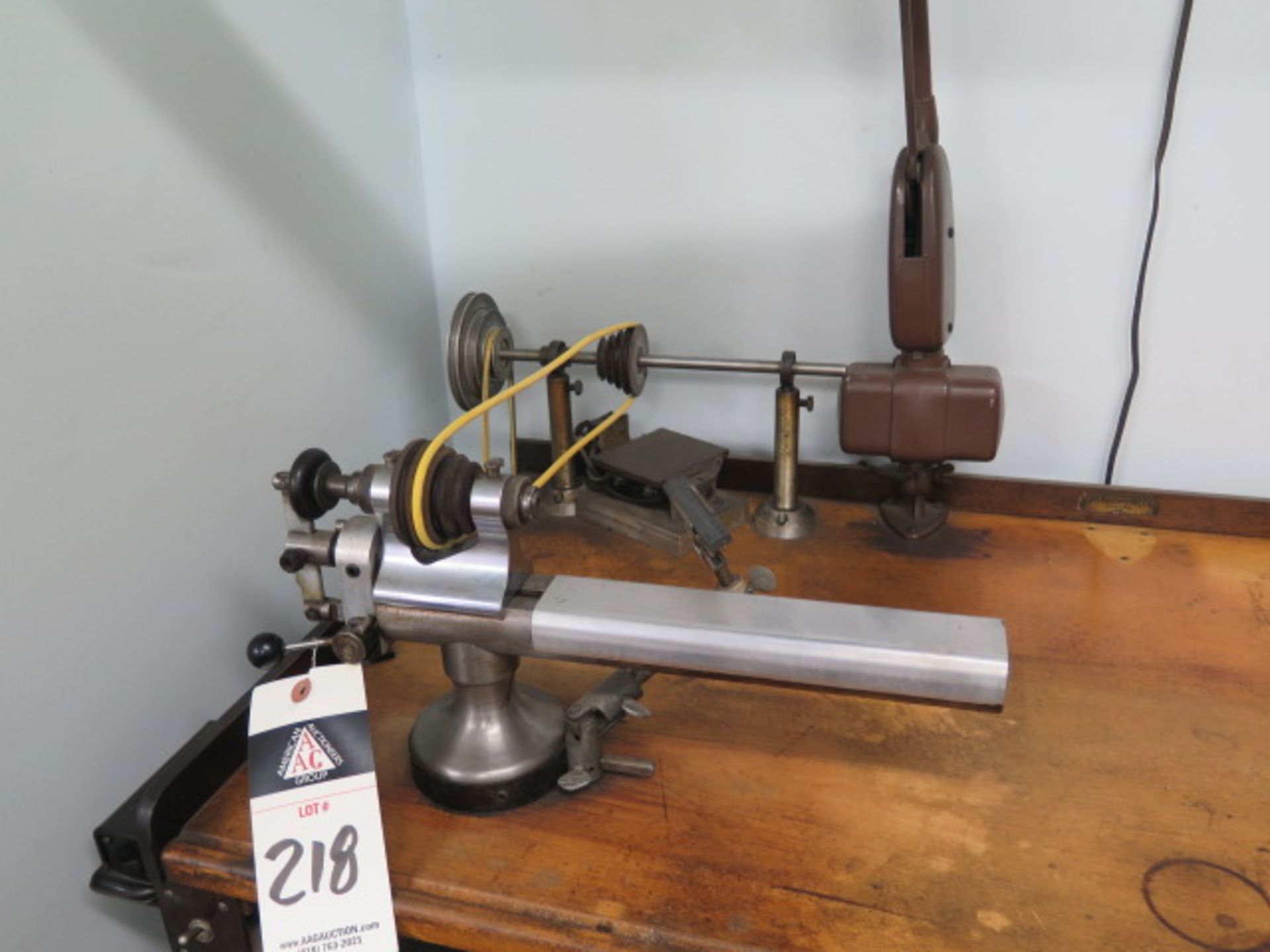 Derbyshire Watch Makers Lathe w/ 4-Speeds, Cross Slide, Collet Sets, Tooling, JH Rosenberg Cabinet - Image 2 of 11