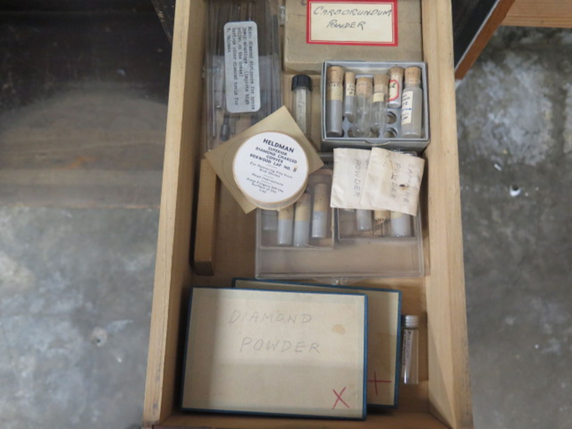 Derbyshire Watch Makers Lathe w/ 4-Speeds, Cross Slide, Collet Sets, Tooling, JH Rosenberg Cabinet - Image 8 of 11