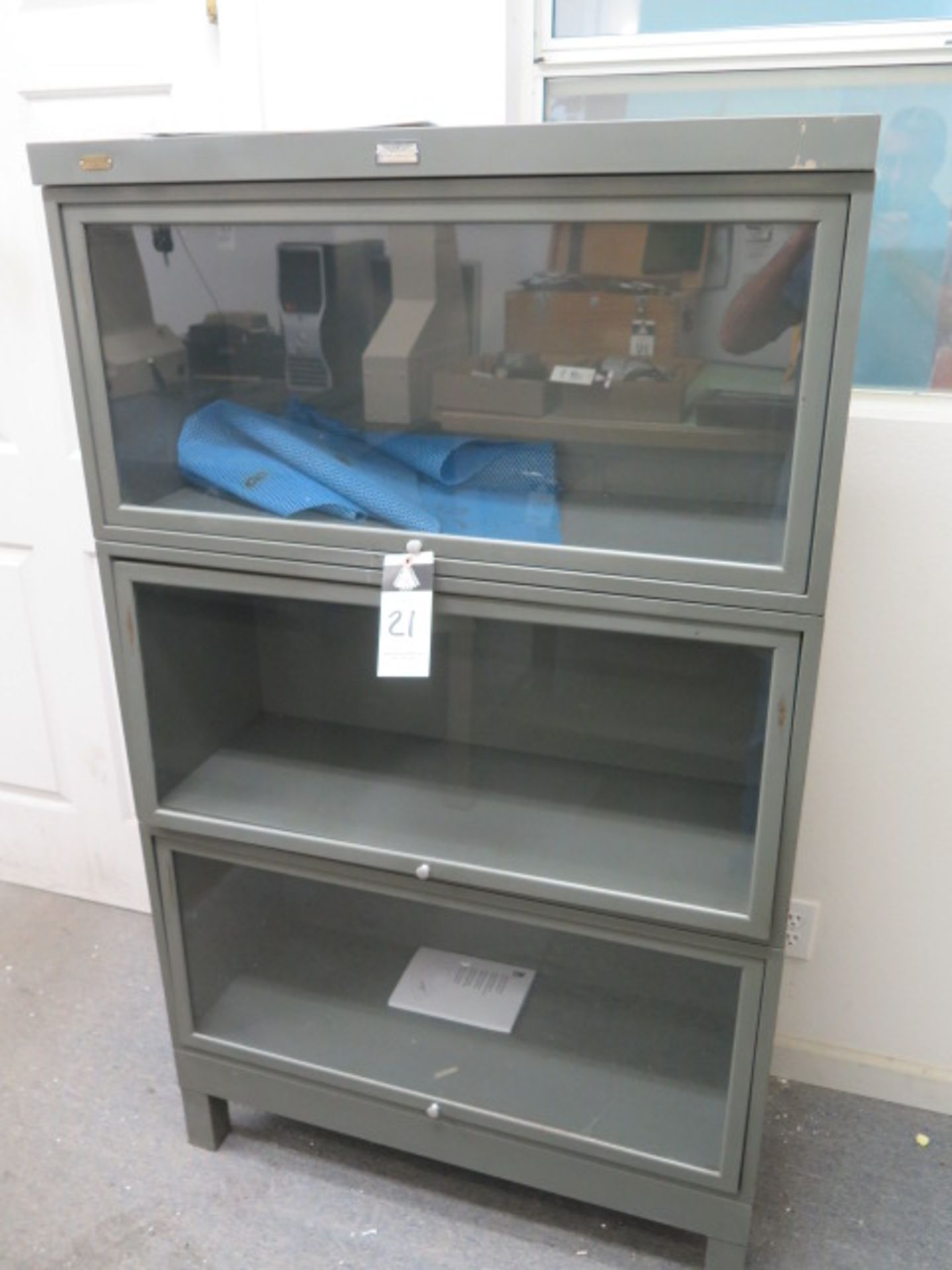 Glass Faced Cabinet and (2) Storage Cabinets