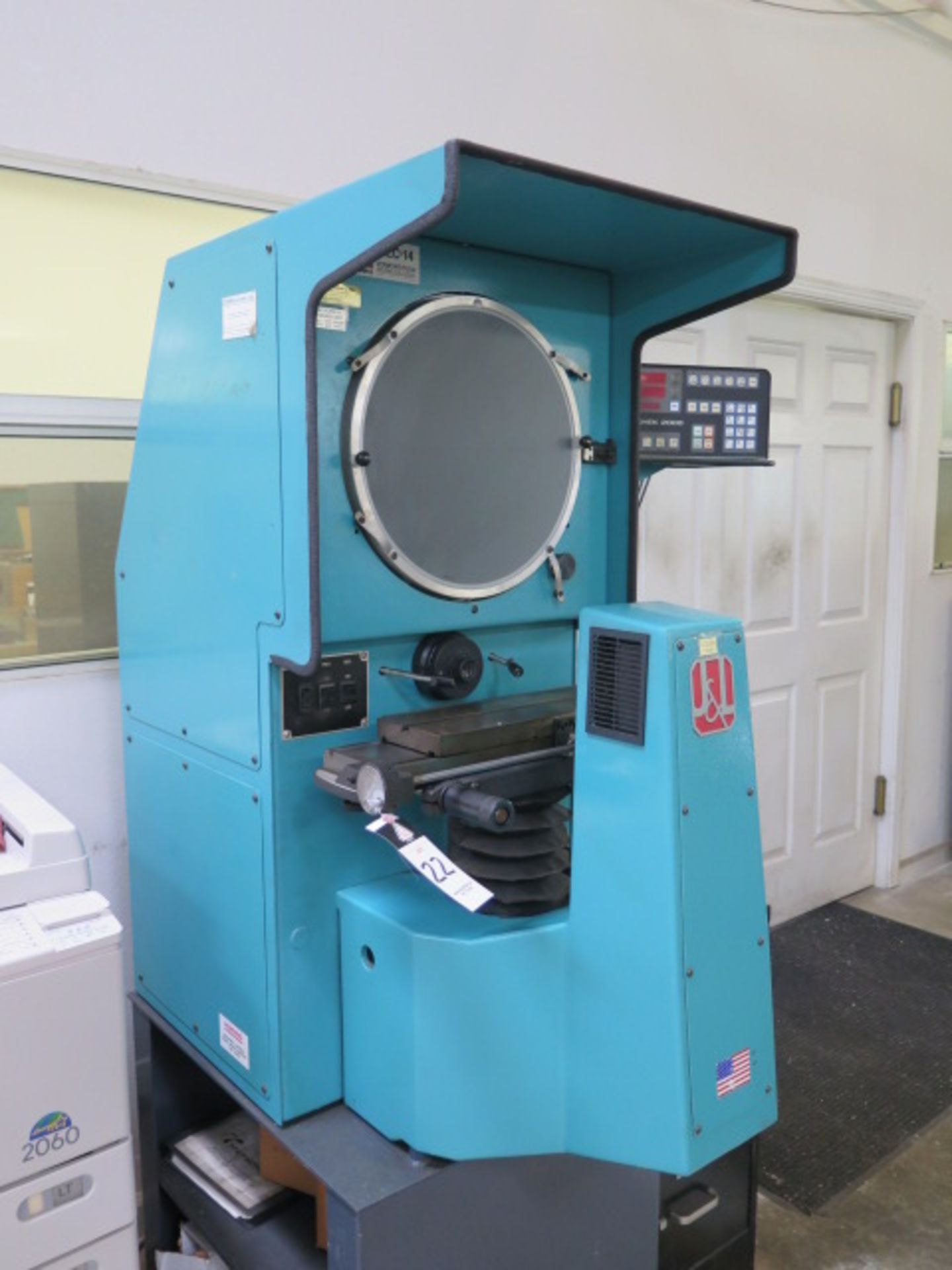 J & L Metrology mdl. TEC-14 14” Optical Comparator s/n 81770 w/ Quadra-Chek 2000 Programmable DRO, - Image 3 of 11