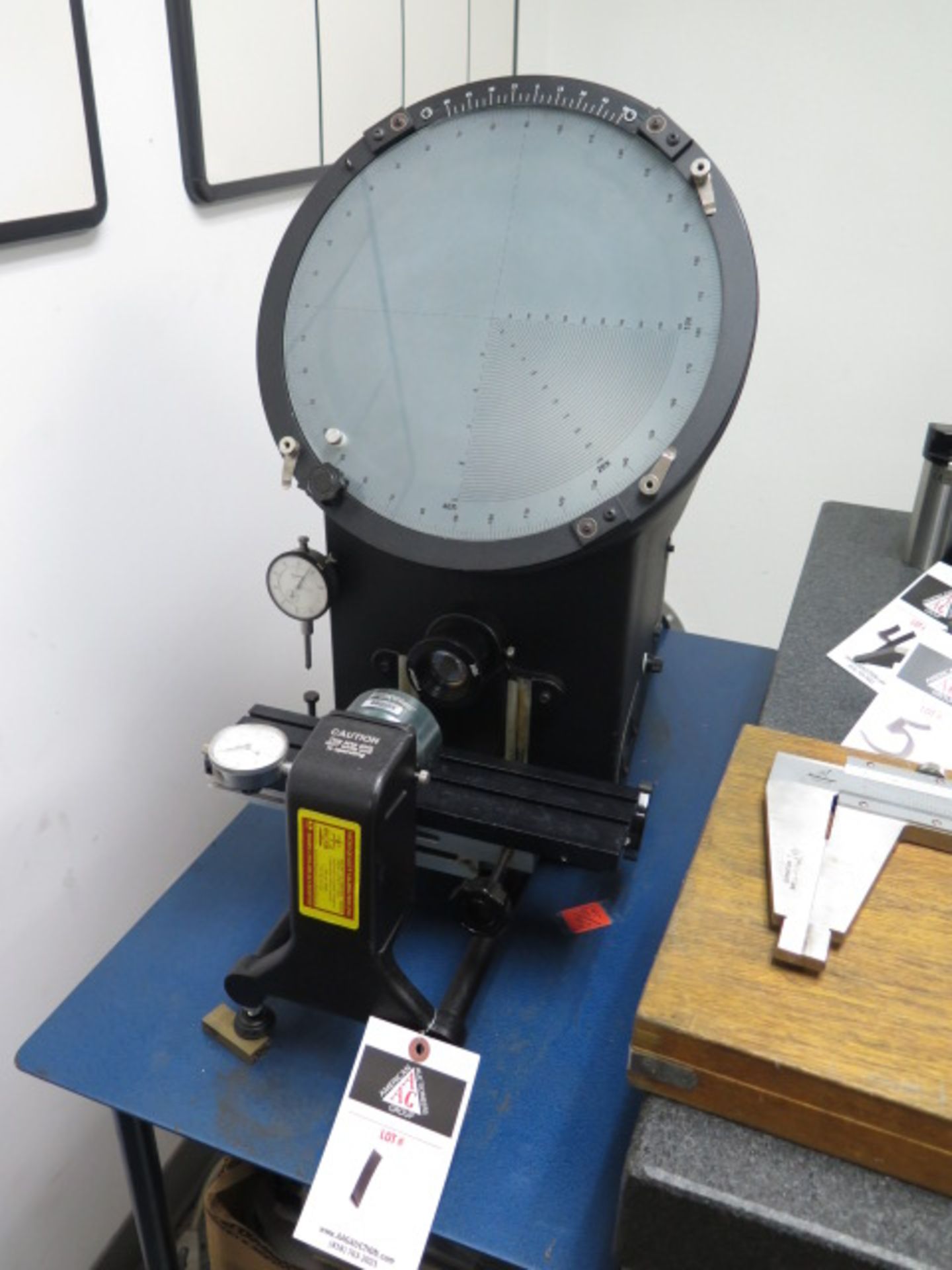 Fowler 12” Table Model Optical Comparator w/ Surface and Profile Illumination, 10X Lens