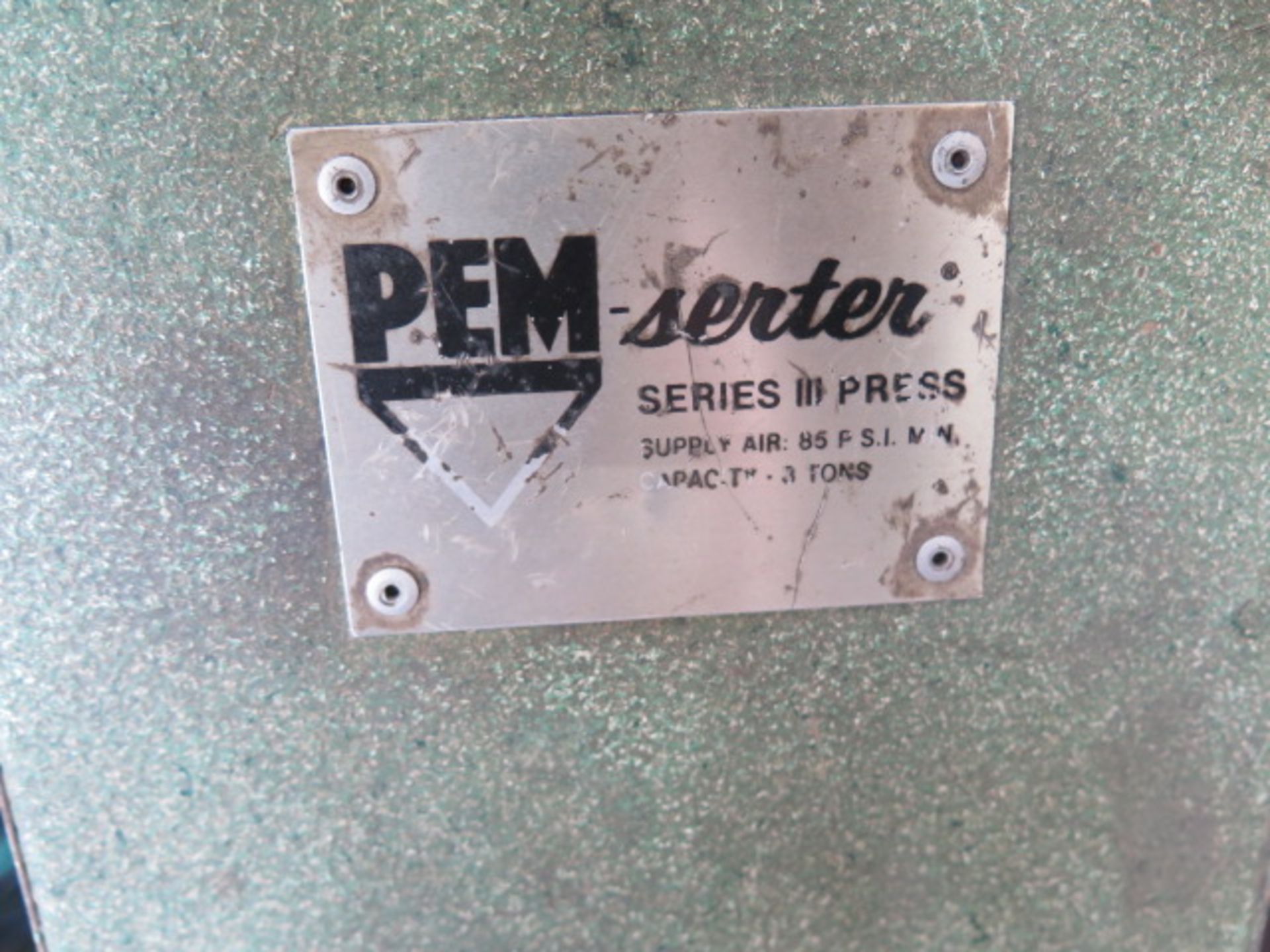 PEM-Serter mdl. Series III 3-Ton Hardware Insertion Press s/n B3-065 w/ 18" Throat, Stand - Image 2 of 4