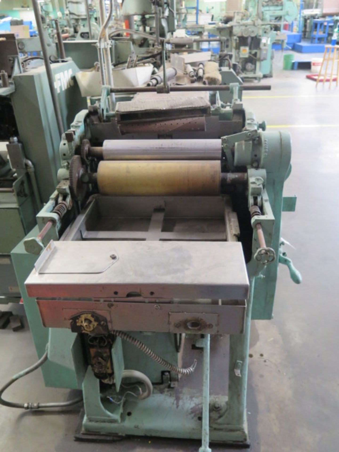 Box Line #9 : FMC mdl. CB Automatic Flange Bender s/n 323, FMC mdl. 405-C 14” Roll Gluer s/n 2702, - Image 7 of 8
