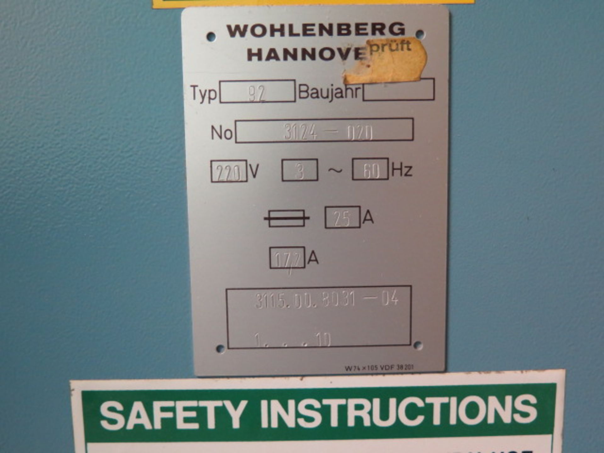 Wohlenberg MCS-TV Type 92 36” Paper Shear s/n 3124-020 w/ Controlled Back Gage, 16 ½” x 83 ½” Ball - Image 8 of 8