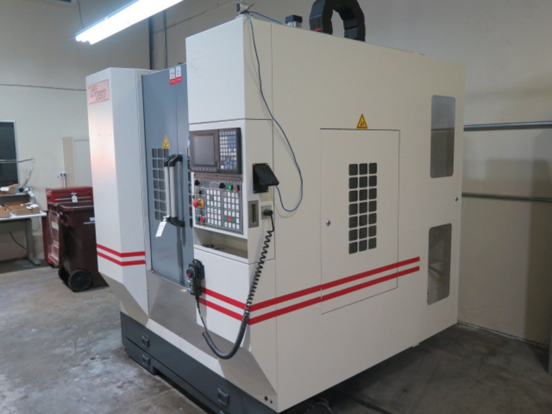 2008 Akira-Seiki SV-550 4-Axis CNC Vertical Machining Center s/n SV05080003 w/ Akira Mi645 Controls, - Image 3 of 14