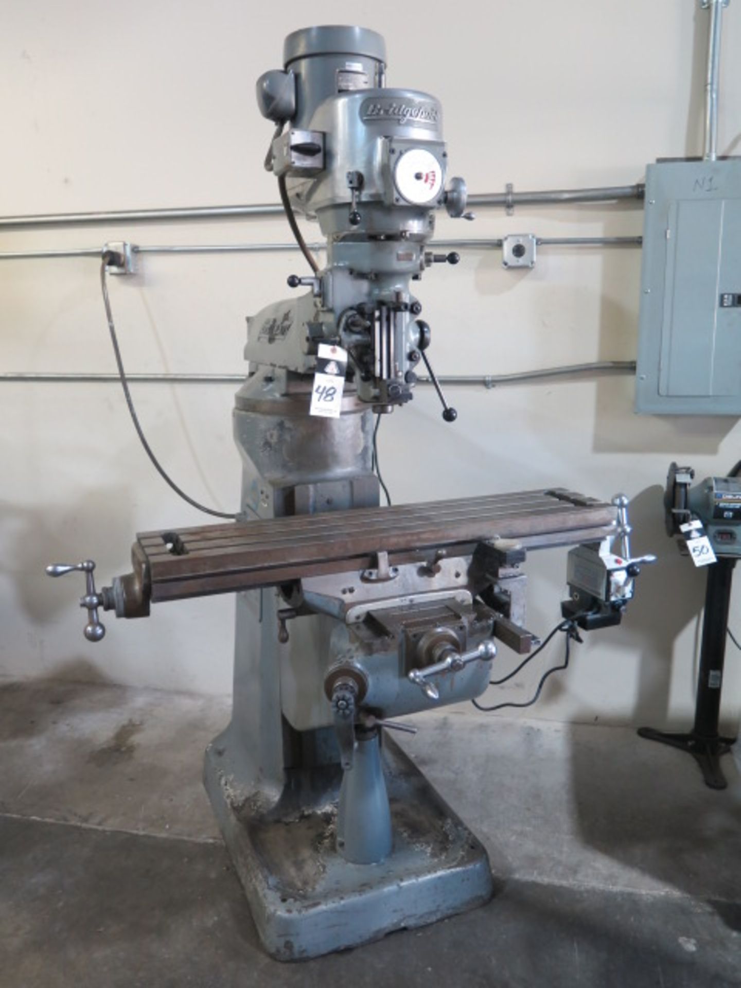 Bridgeport Vertical Mill s/n 151345 w/ 1.5Hp Motor, 60-4200 Dial Change RPM, Trava-Dial, Power Feed,