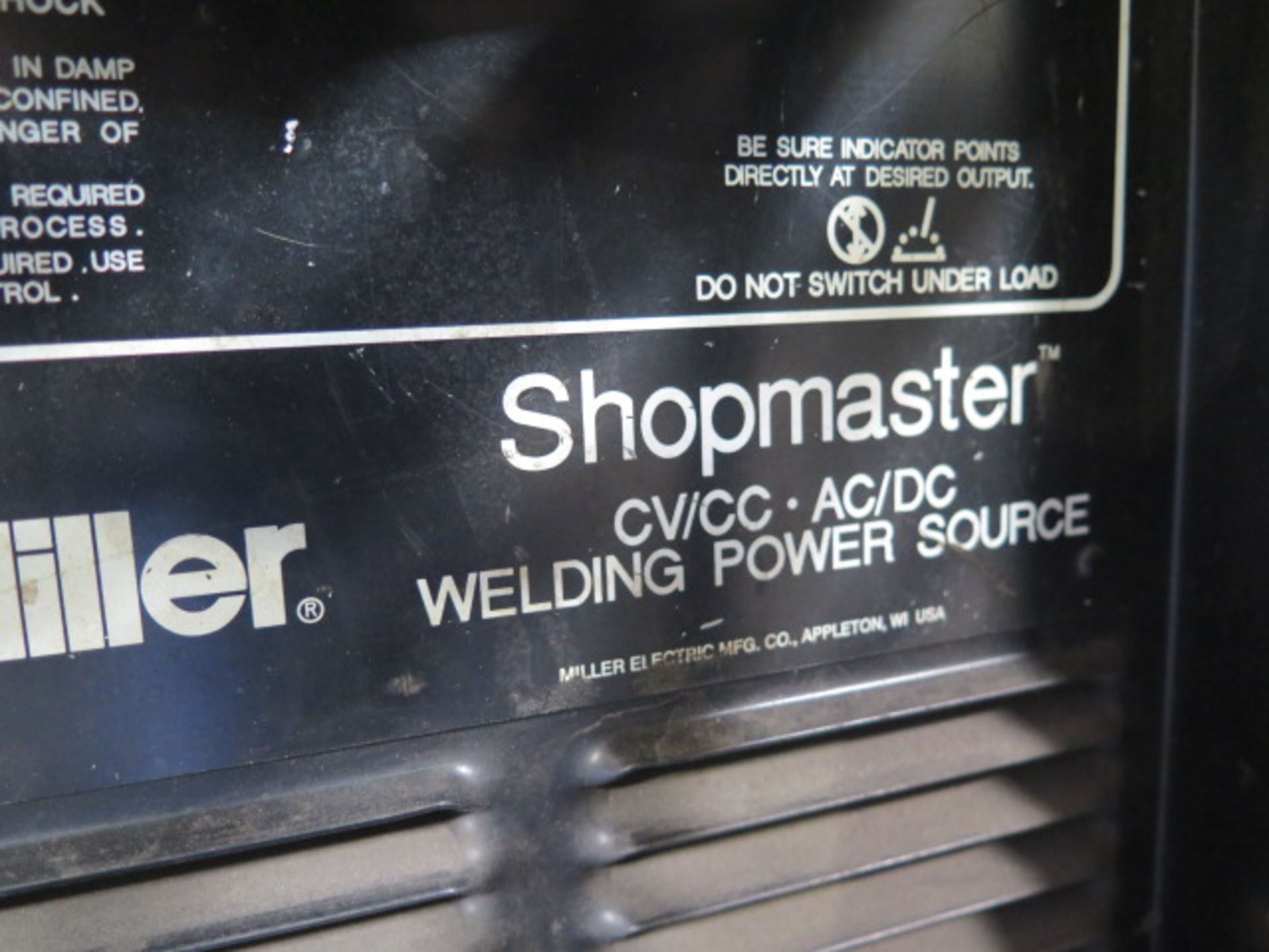 Miller Shopmaster 300 AC/DC Welding Power Source s/n KH465470 w/ Miller 60 Series Wire Feeder - Bild 3 aus 4