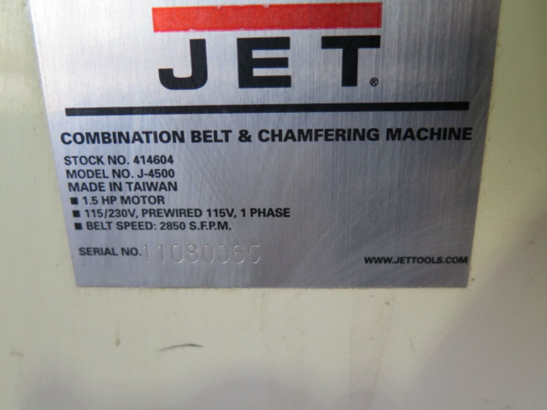 Jet mdl. J-4500 6” Belt / Corner Chamfering Machine s/n 11080065 - Bild 8 aus 8