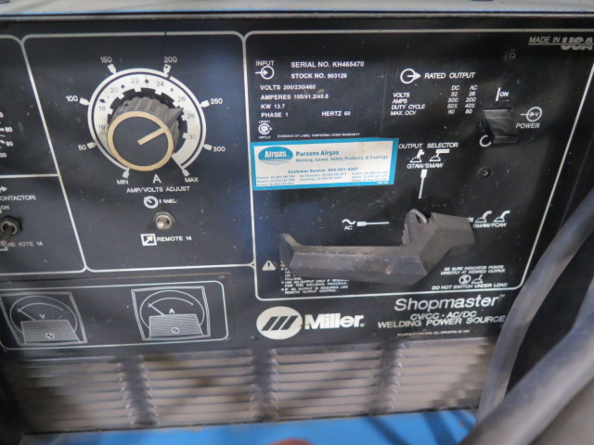 Miller Shopmaster 300 AC/DC Welding Power Source s/n KH465470 w/ Miller 60 Series Wire Feeder - Bild 2 aus 4