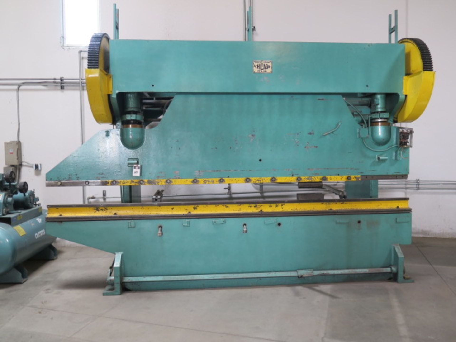 Chicago 180-Ton x 14’ Press Brake s/n 6798 w/ Manual Back Gage, 124” Between Uprights, 18” Throat