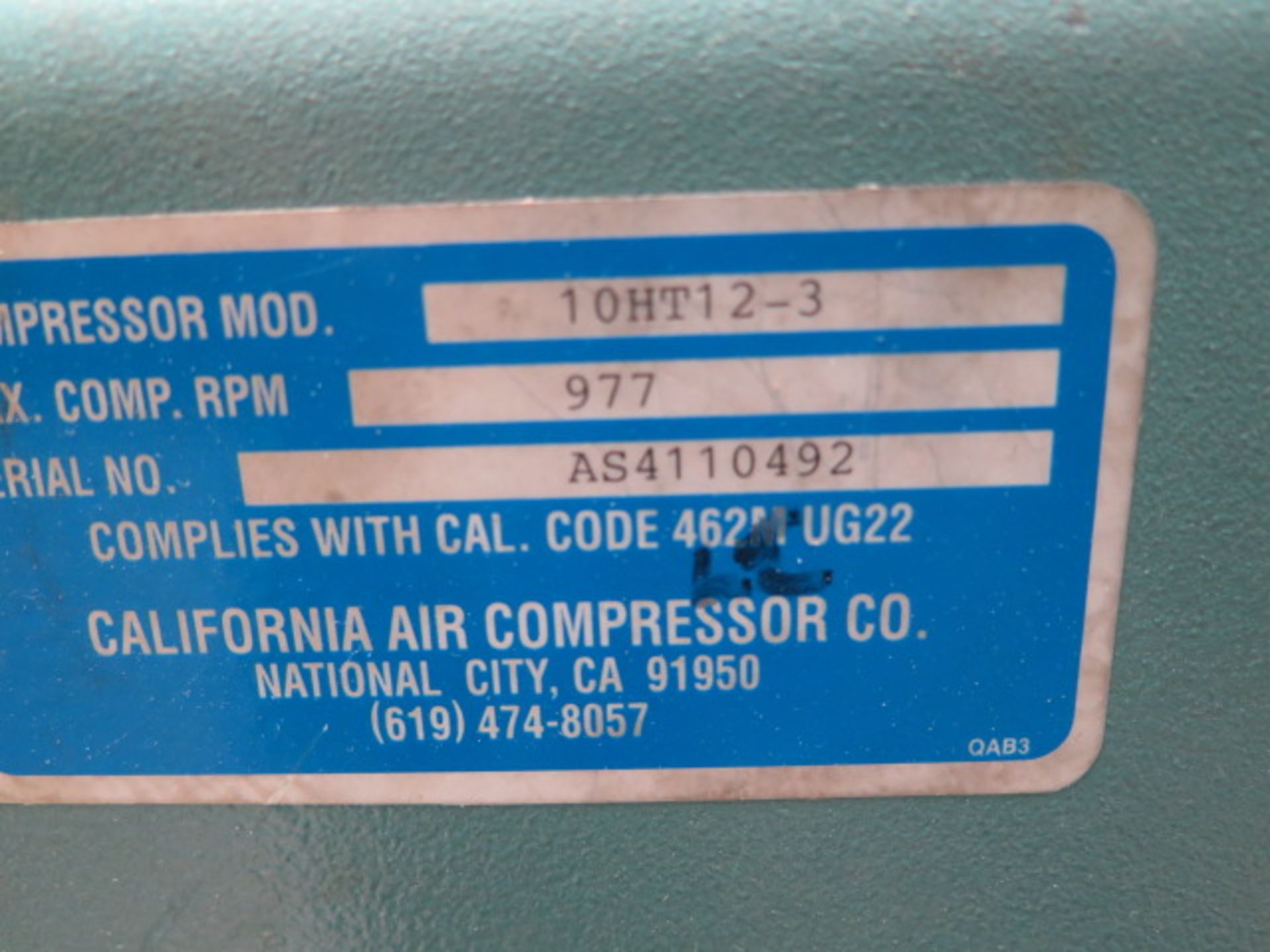 2004 Curtis ChallengeAIR mdl. 10HT12-3 10Hp 3-Stage Pump, 120 Gallon Tank - Image 5 of 5