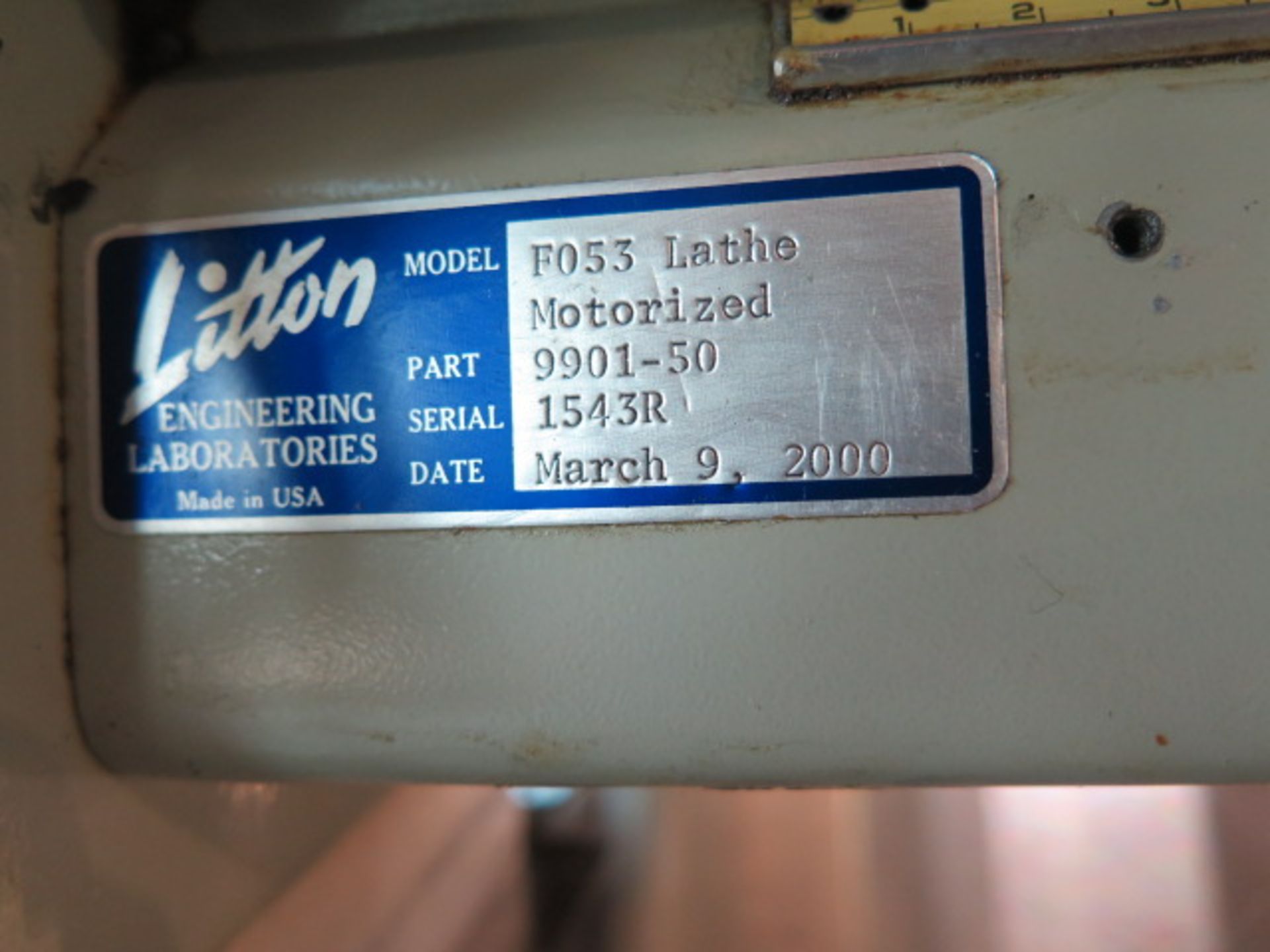 2000 Litton mmdl. F053 8” x 12” Glass Lathe s/n 1543R w/ Variable Speed Drive, 5C Colleted Heads, - Image 7 of 7