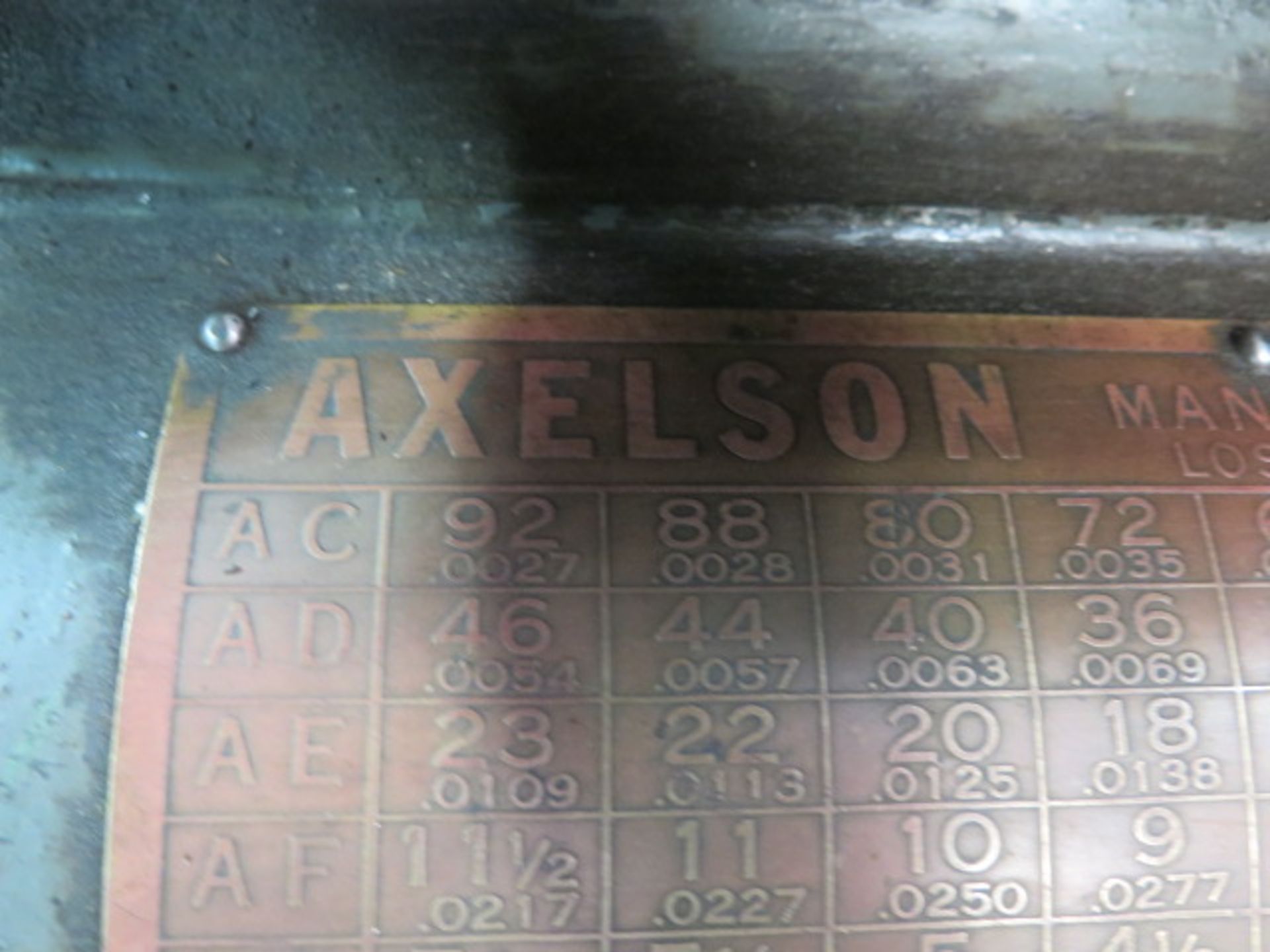 Axelson “16” 16” x 102” Geared Head Lathe s/n 2513 w/ 19” Max Swing, 12’ Bed,13-849 RPM, Inch - Image 11 of 12