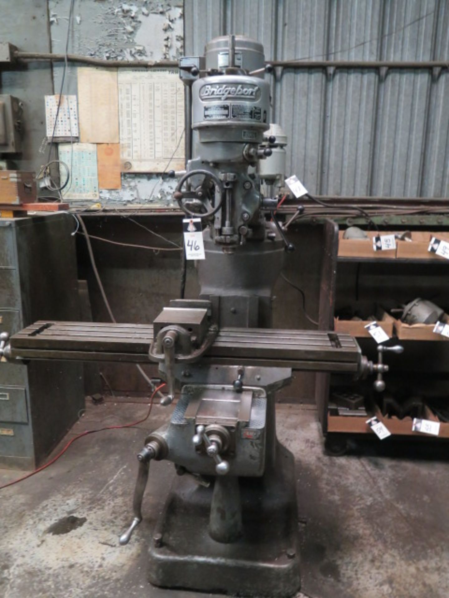 Bridgeport Vertical Mill s/n 95187 w/ 1Hp Motor, 80-2720 RPM, Chrome Ways, 9” x 48” Table - Image 2 of 5