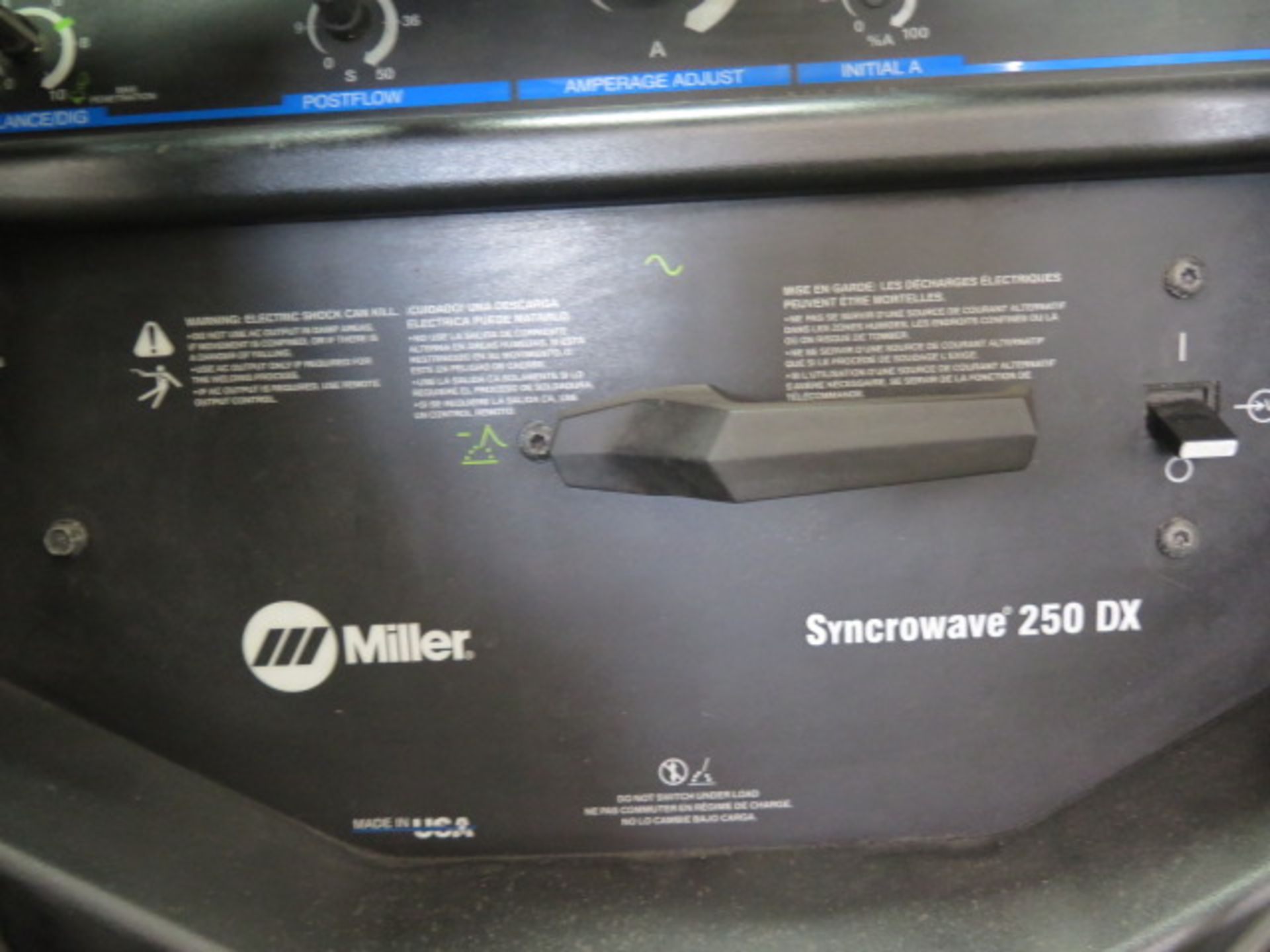 Miller Syncrowave 250DX Arc Welding Power Source s/n LJ060209L w/ Cooler Cart - Image 4 of 5