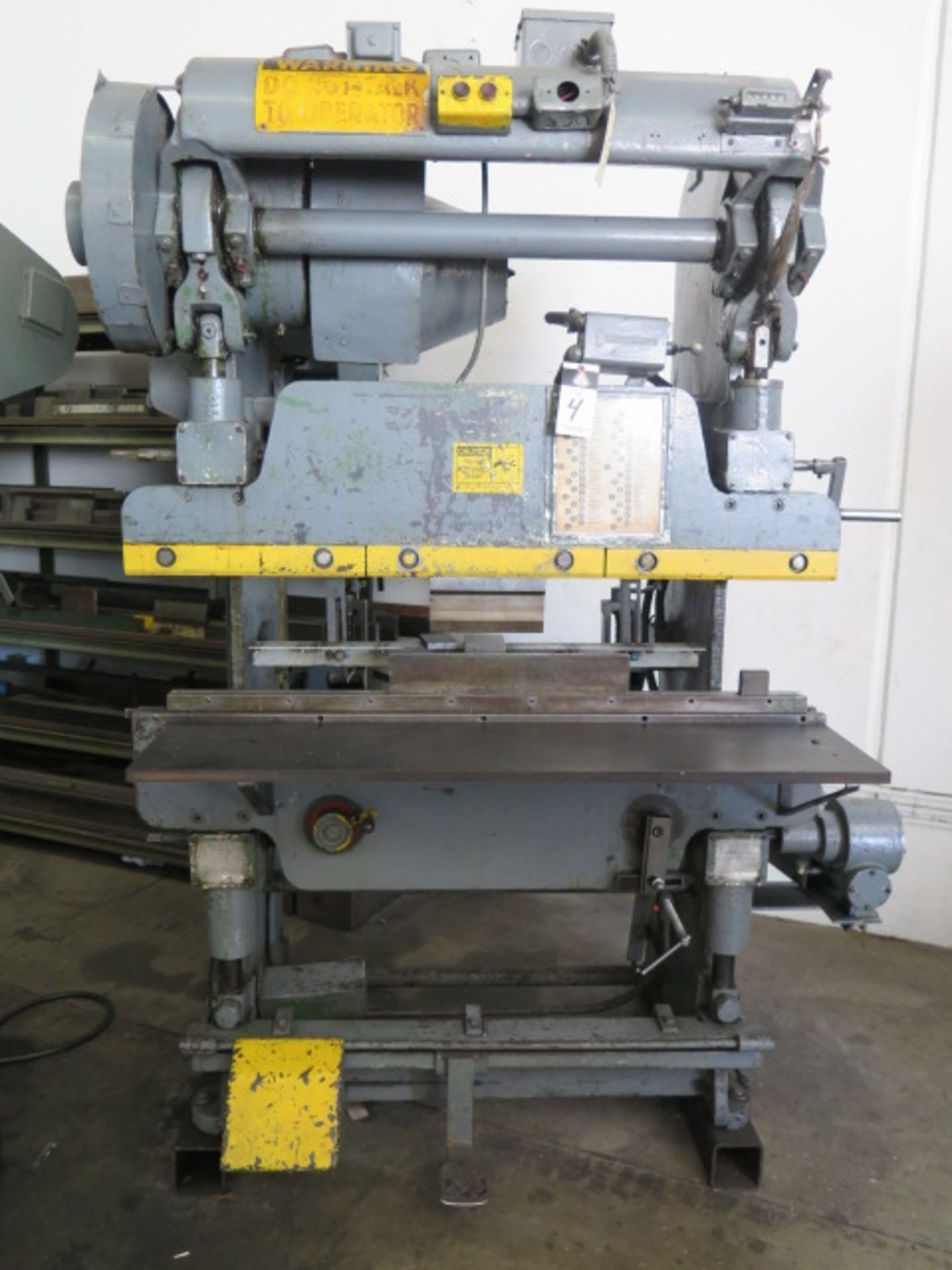 Verson 52” Press Brake s/n 77334 w/ Manual Back Gage, 6 ¼” Throat