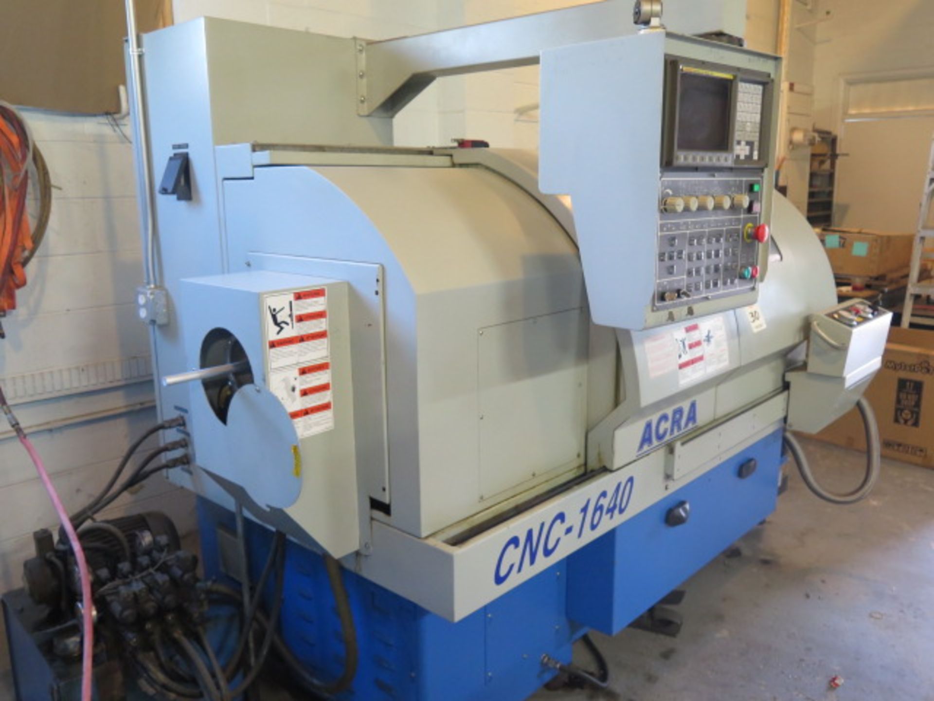 2007 Acra FEL-1640 ENC 16” x 40” CNC Gap Bed Lathe s/n 16407031577B w/ Fanuc Series 0i MATE-TB - Image 2 of 11