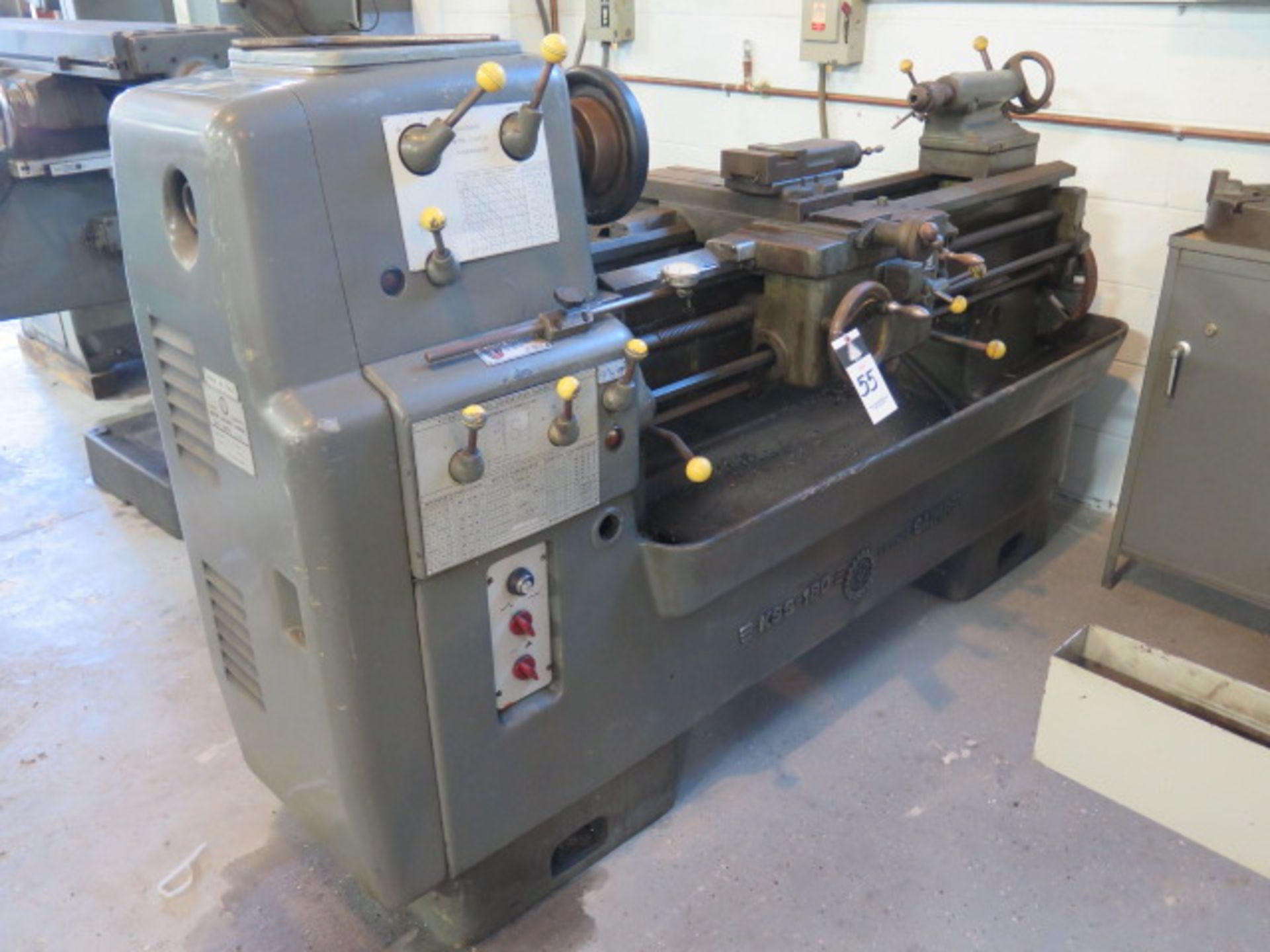 Saimp mdl. KSS180 14” x 42” Geared Head Gap Bed Lathe s/n 1598 w/ 45-1500 RPM, Inch/mm Threading,