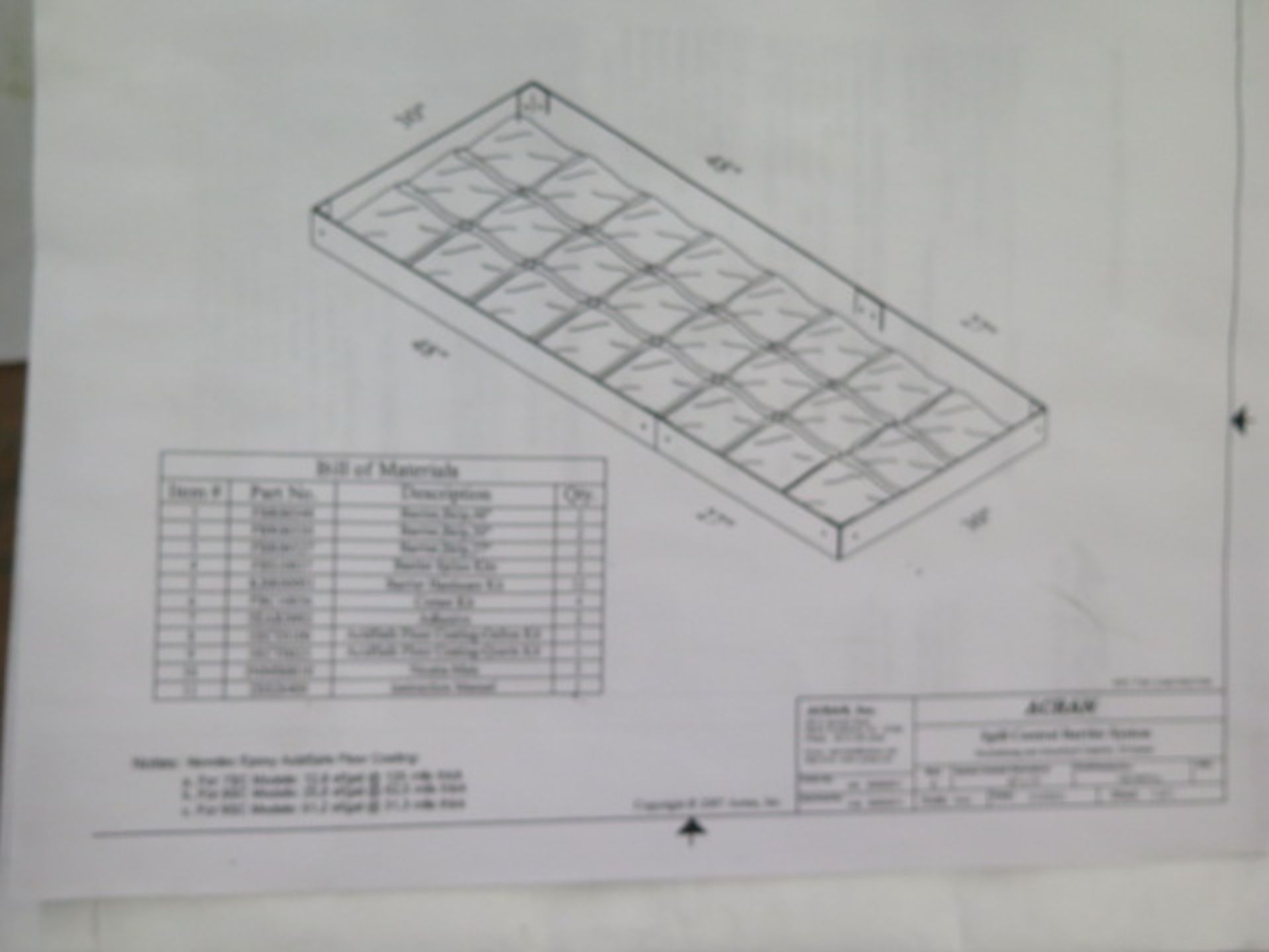 Acran Battery Acid Spill Control Barrier w/ Acidsafe Floor Coating - Image 3 of 3