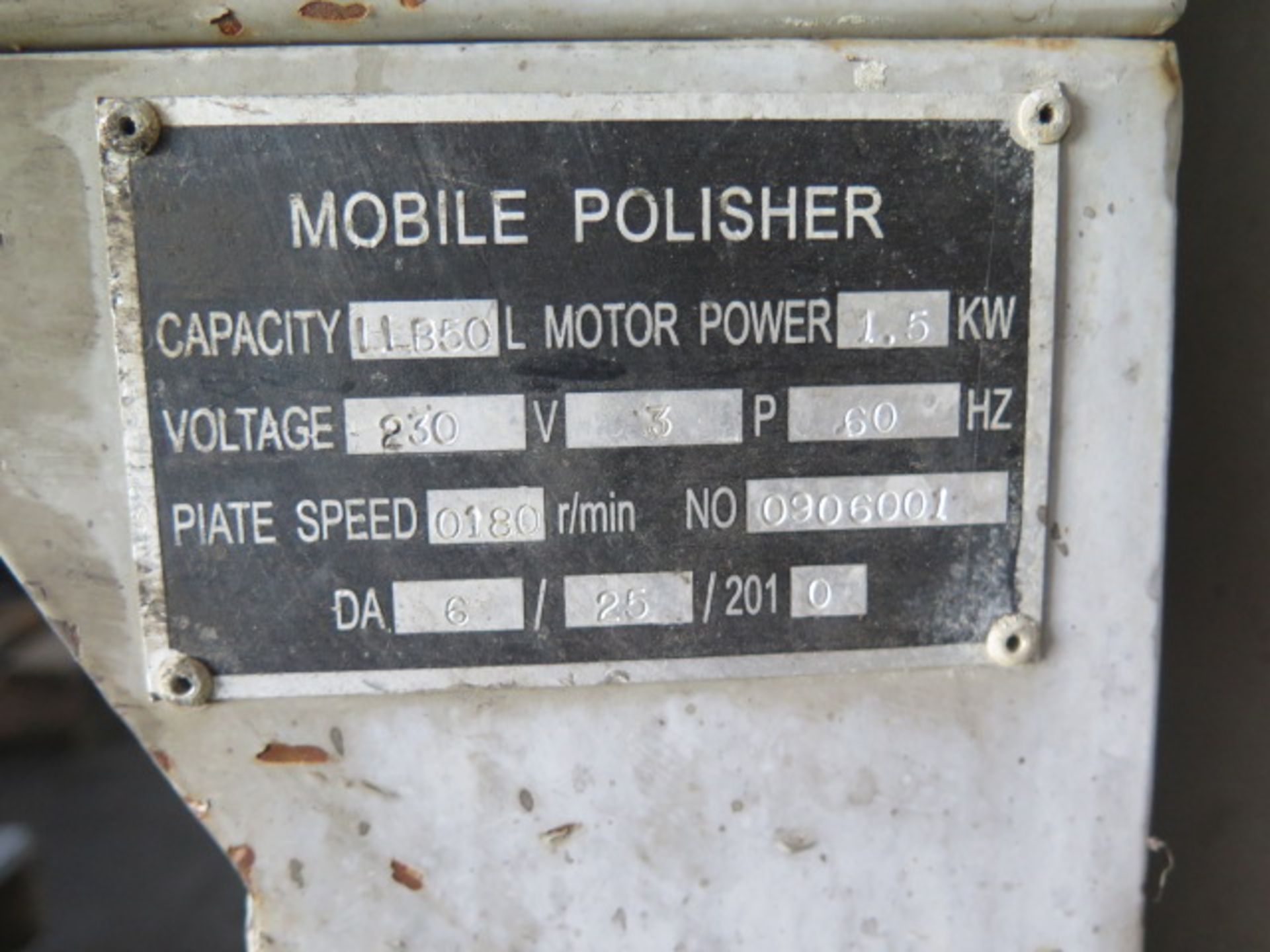 2010 Mobile Polisher mdl. LLB50L Media Tumbler s/n 0906001 w/ Dumping Tub - Image 4 of 4