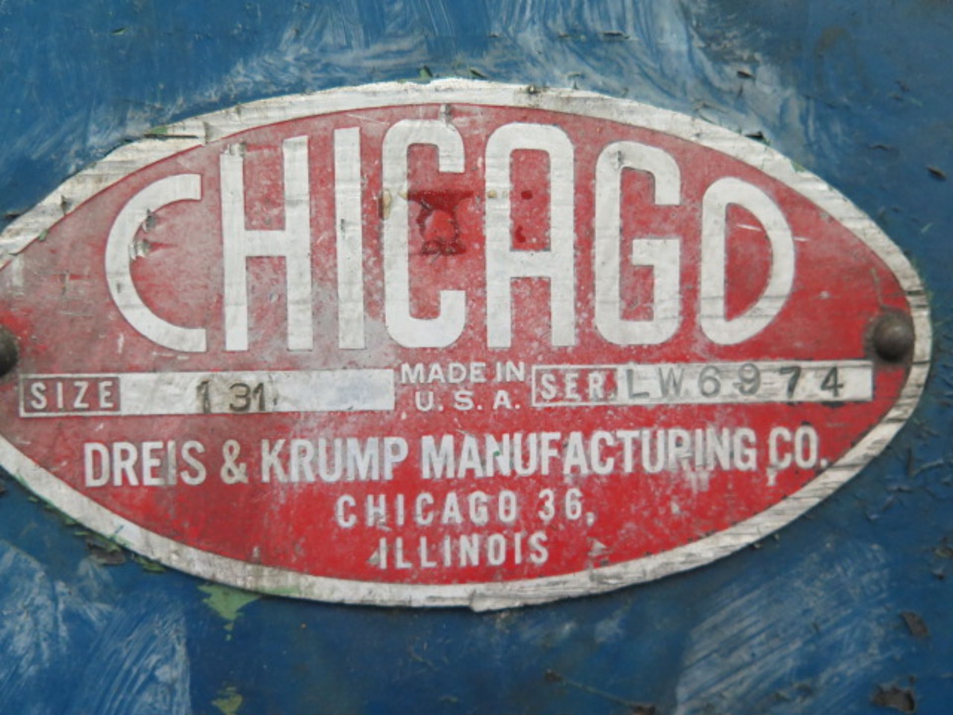 Chicago Size 131 15 Ton x 48” Press Brake s/n LW6974 w/ 6 ¼” Throat - Bild 5 aus 5