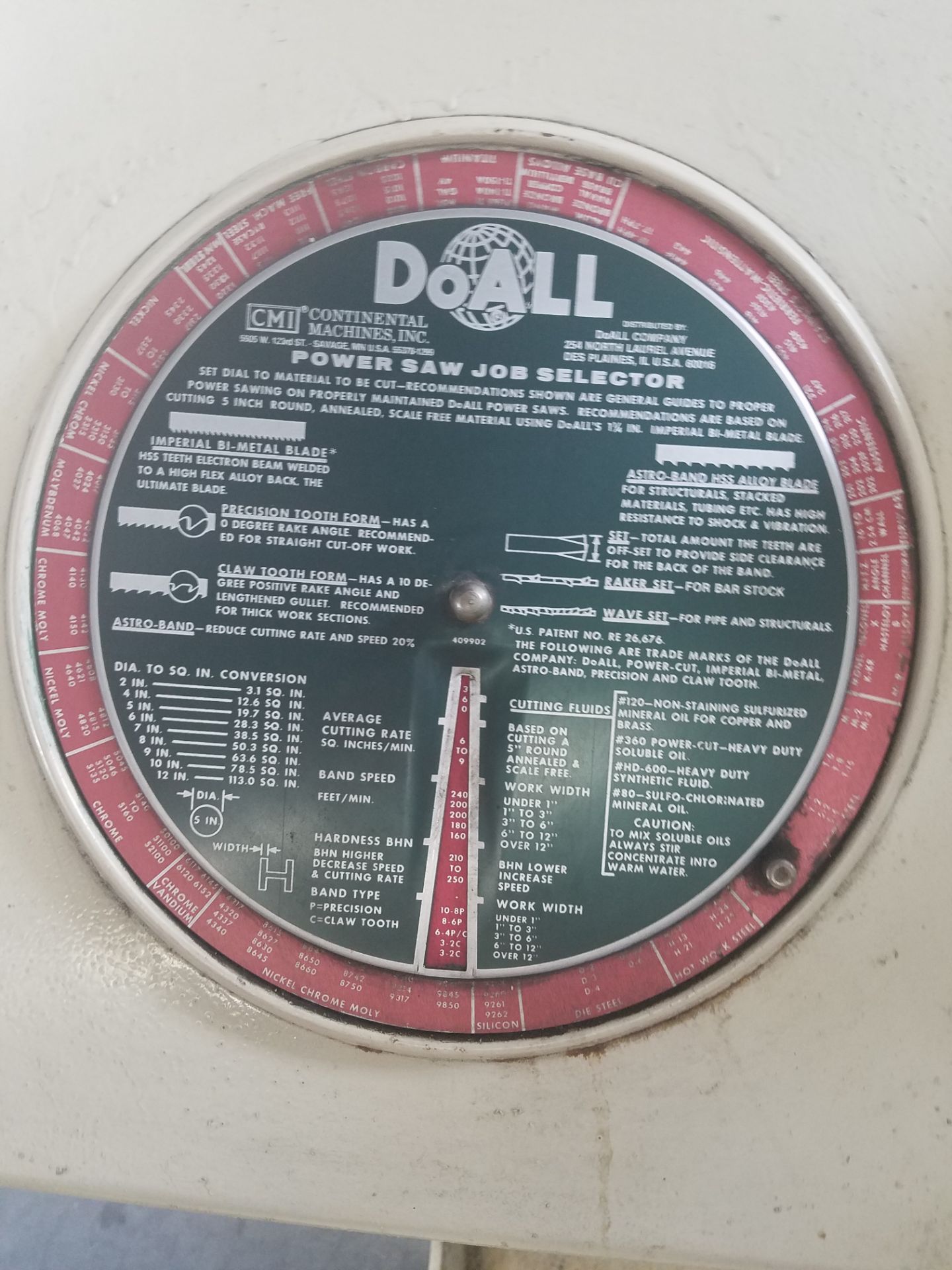 DoAll Horizontal Automatic Power Band Saw Mod. C-260NC Hydraulic, 138" Band Length Chip Auger. - Image 8 of 9