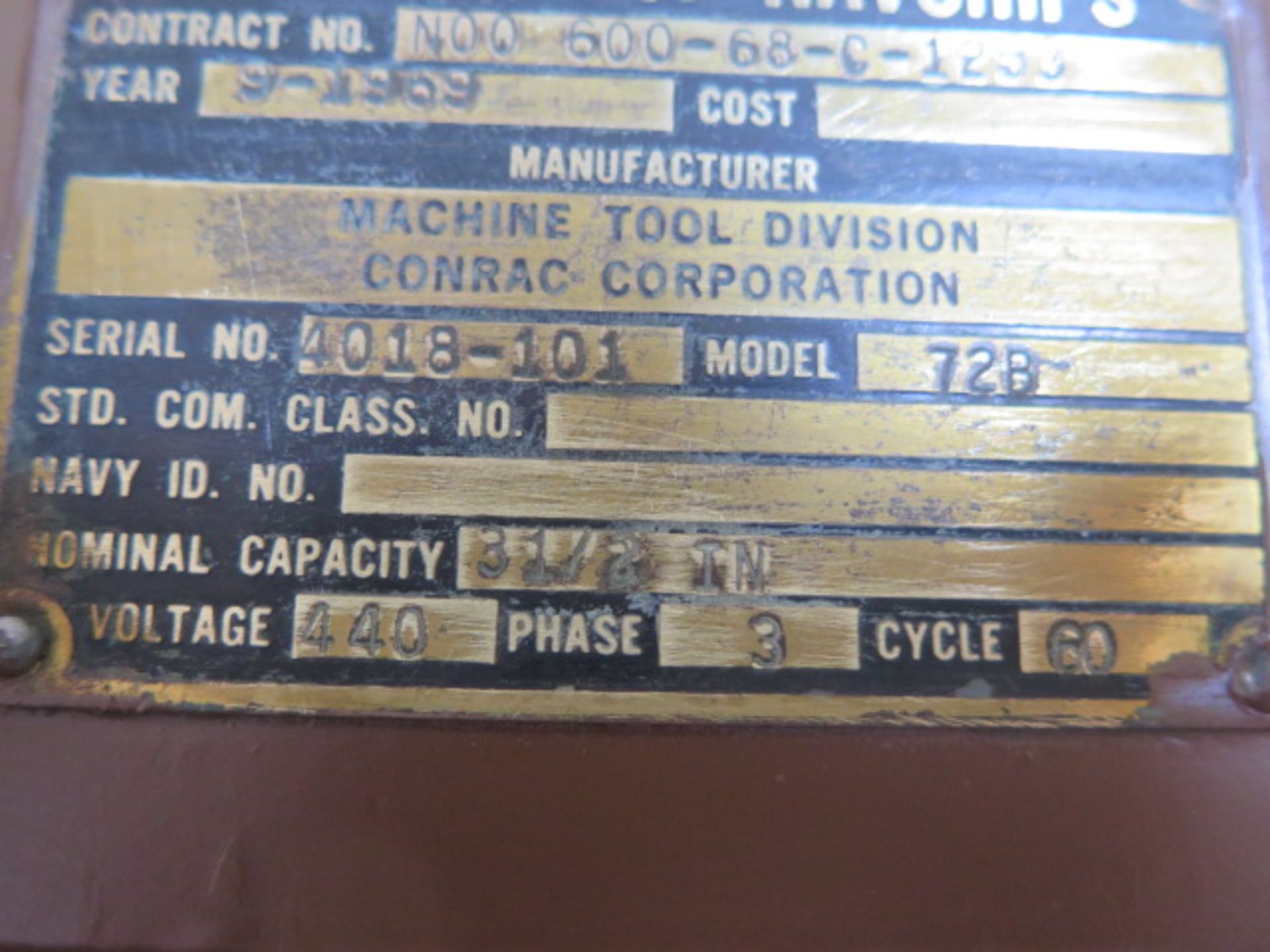 Conrac mdl. 72B Hydraulic Pipe Bender s/n 4018-101 w/ 3 ½” x .120" Cap, 17’ Extended Length - Image 8 of 10