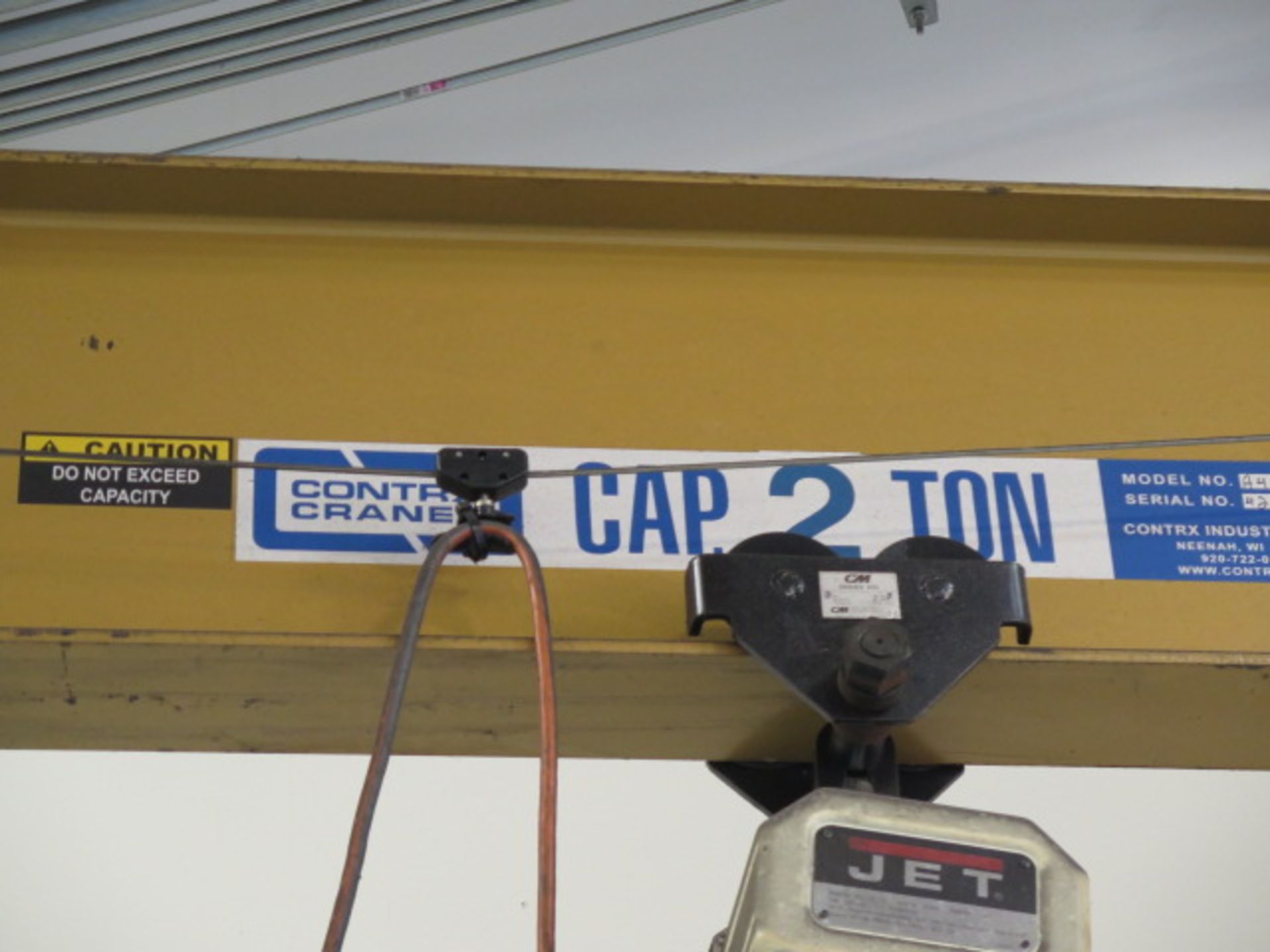 Contrx Crane 2-Ton Cap Floor Mounted Jib Crane w/ Jet 2-Ton Electric Hoist - Image 3 of 6