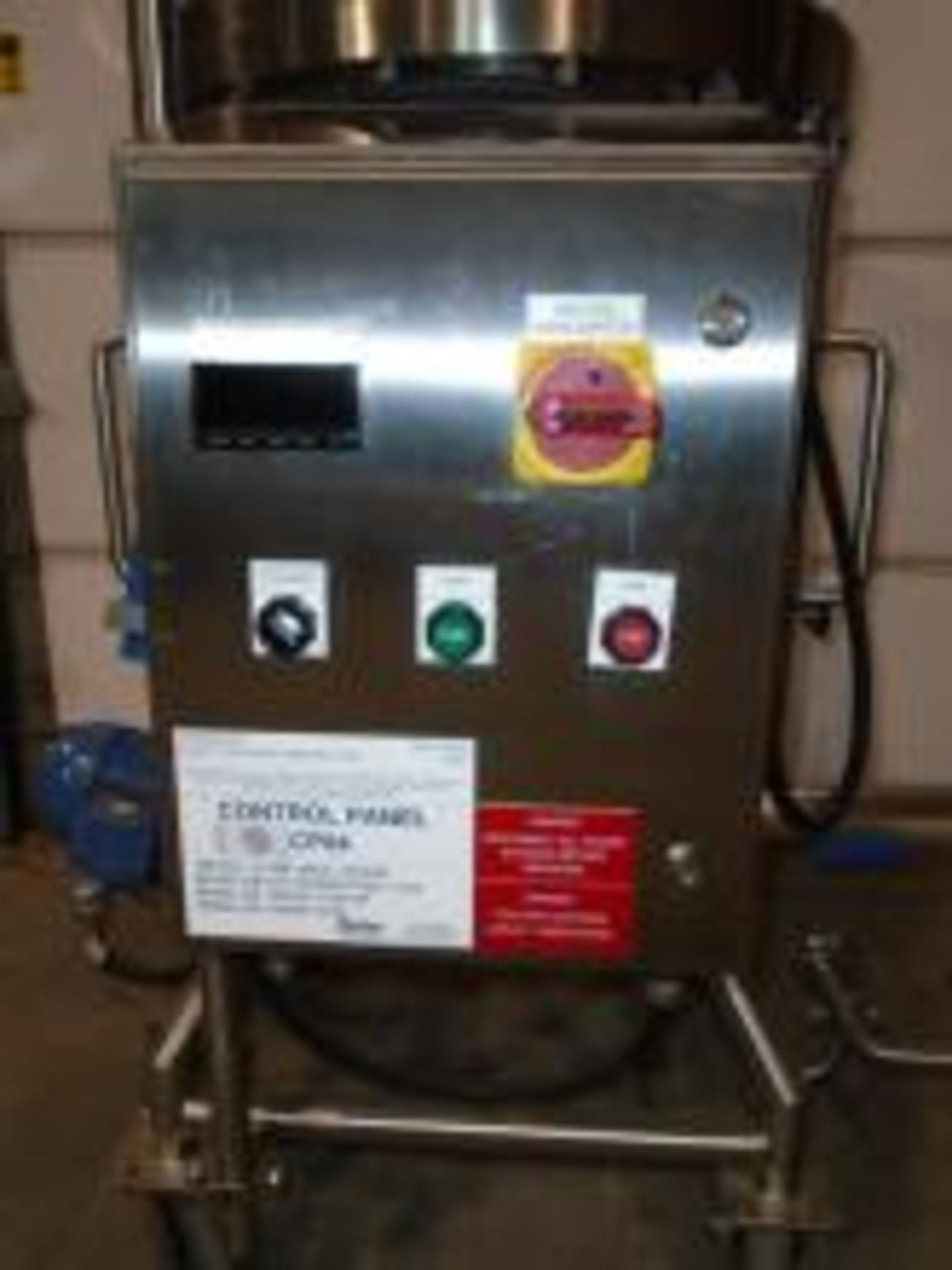 Highland 200 Litre Stainless Steel Steam Jacketed Processor with mixer. Serial #76768. CRN # - Image 2 of 3
