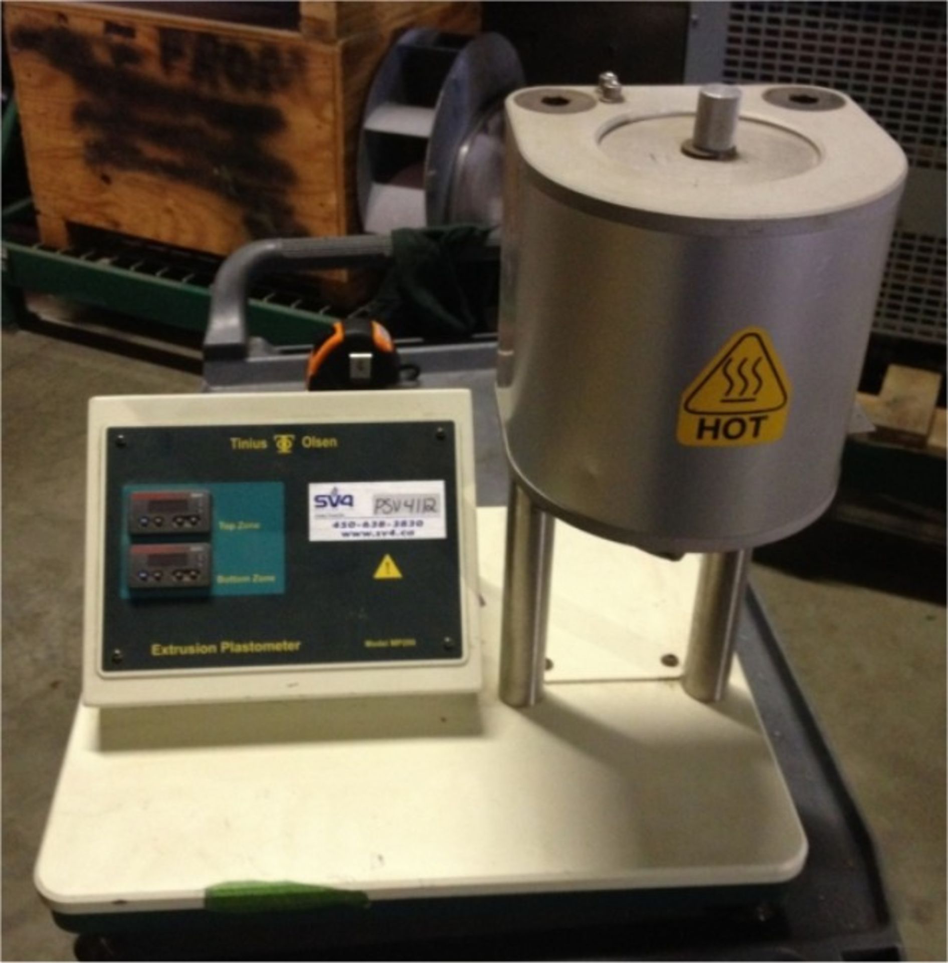 TINUS OLSEN Model MP-600 Extrusion Plastometer (Located in Quebec) LOAD OUT FEE: 50