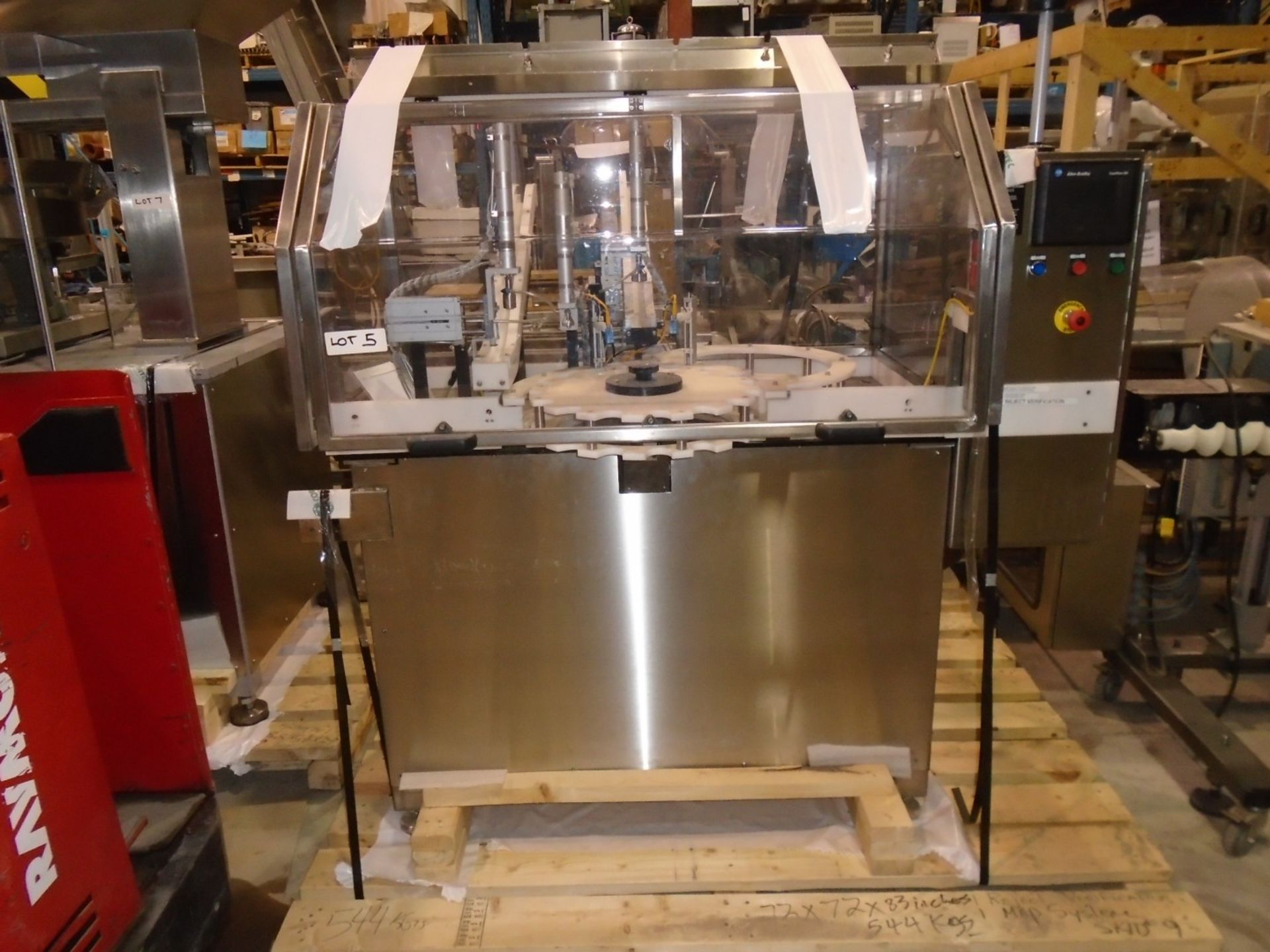NEW/NEVER USED INTEGRATED PACKAGING SERVICES PUMP AND CAP PLACER, 208V/3PH/60HZ, BUILT IN 2011,