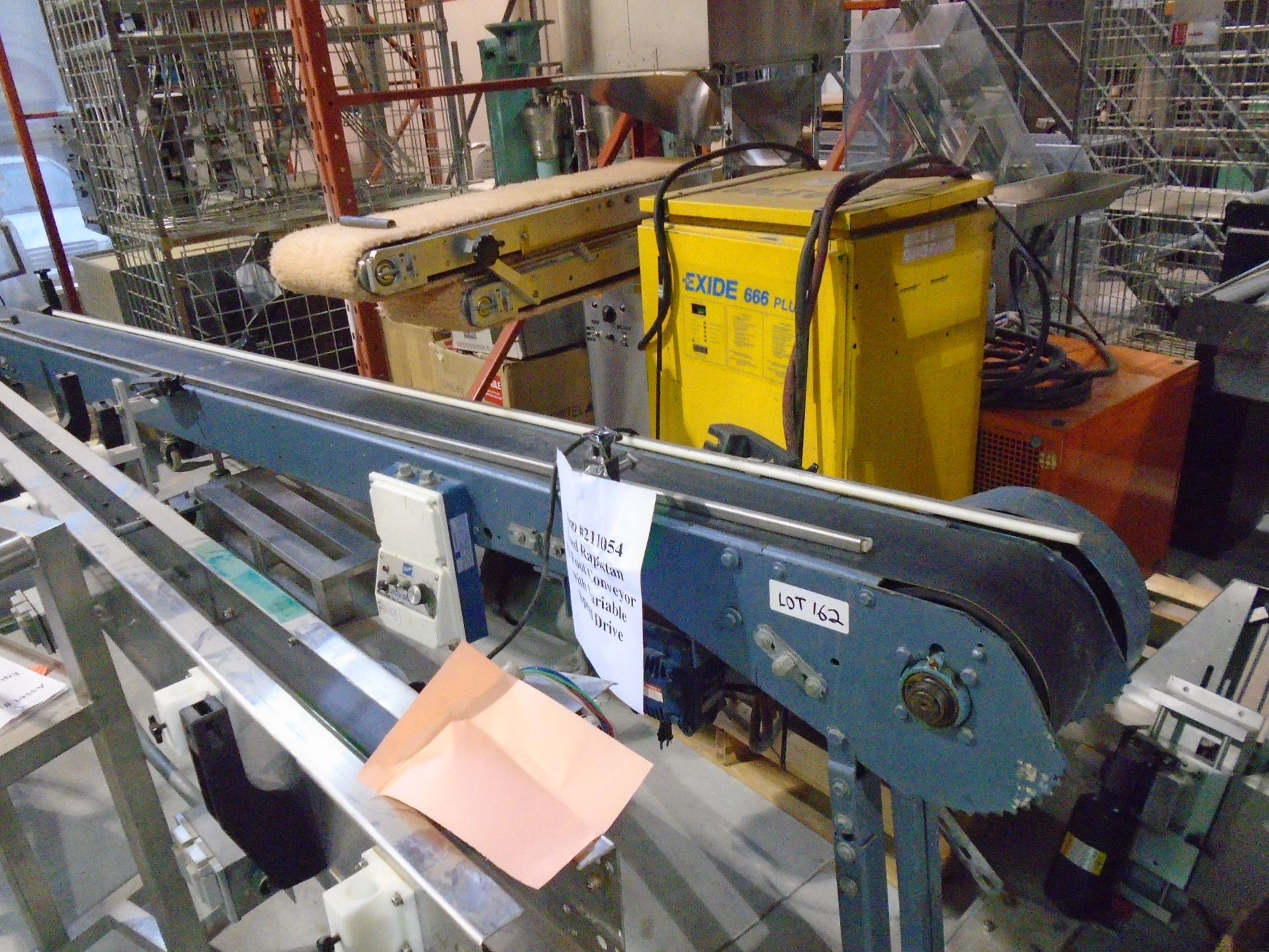 Used Rapistan Conveyor with Variable Speed Drive. Measures 11 foot long x 5 ½ inches with Rubberized