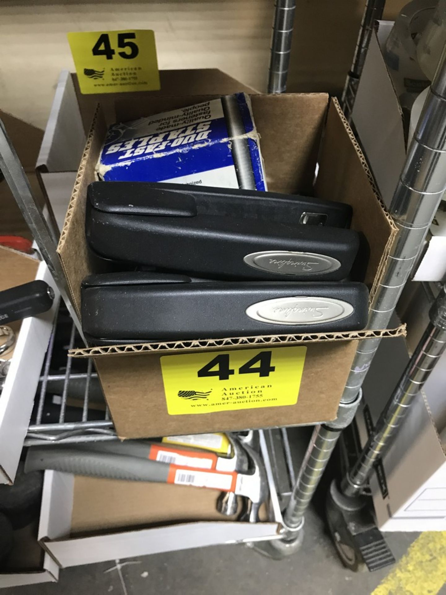 ASSORTED STAPLERS, STAPLES