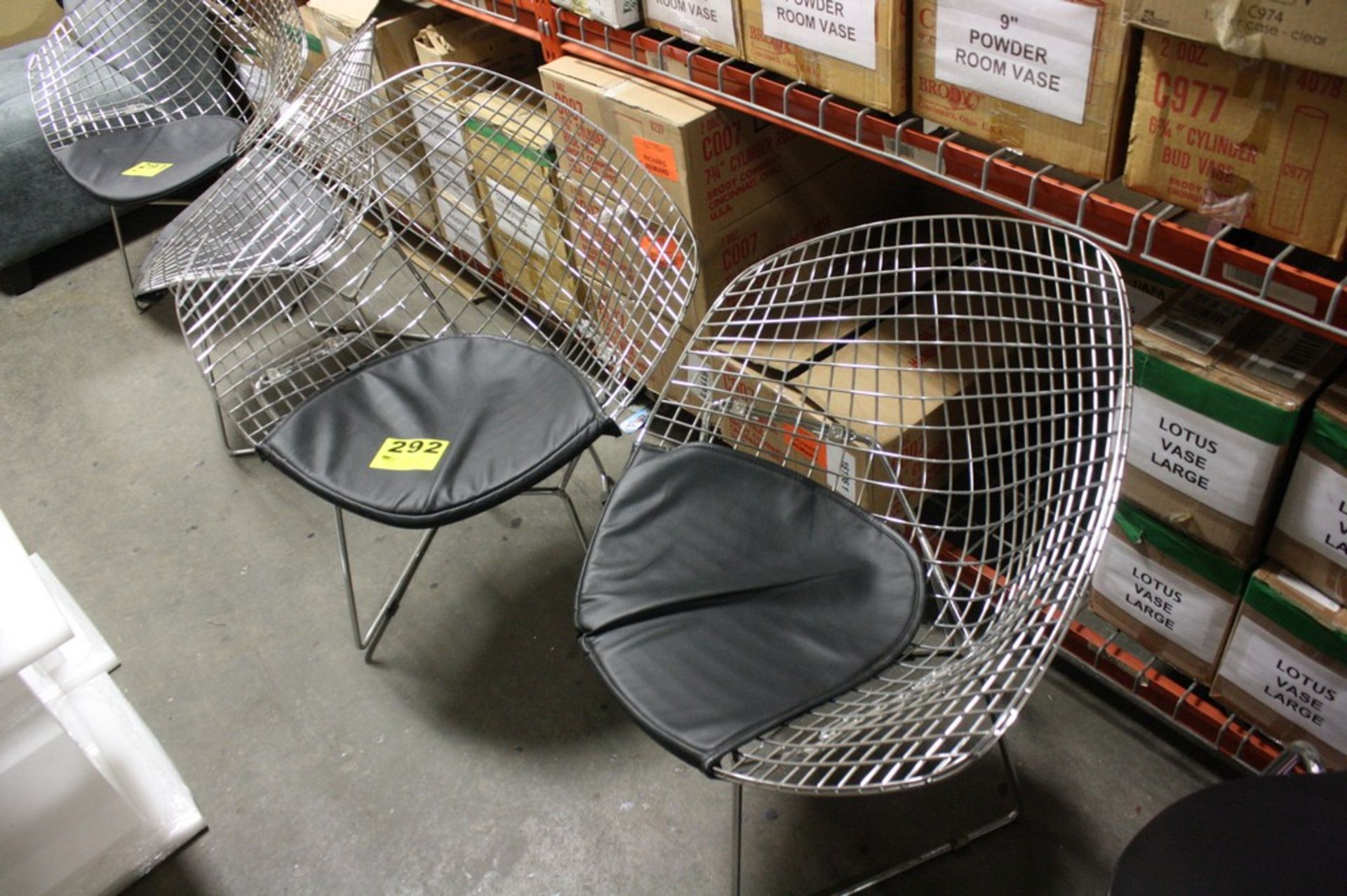 (2) MATCHING WIRE FRAME CHAIRS BLACK