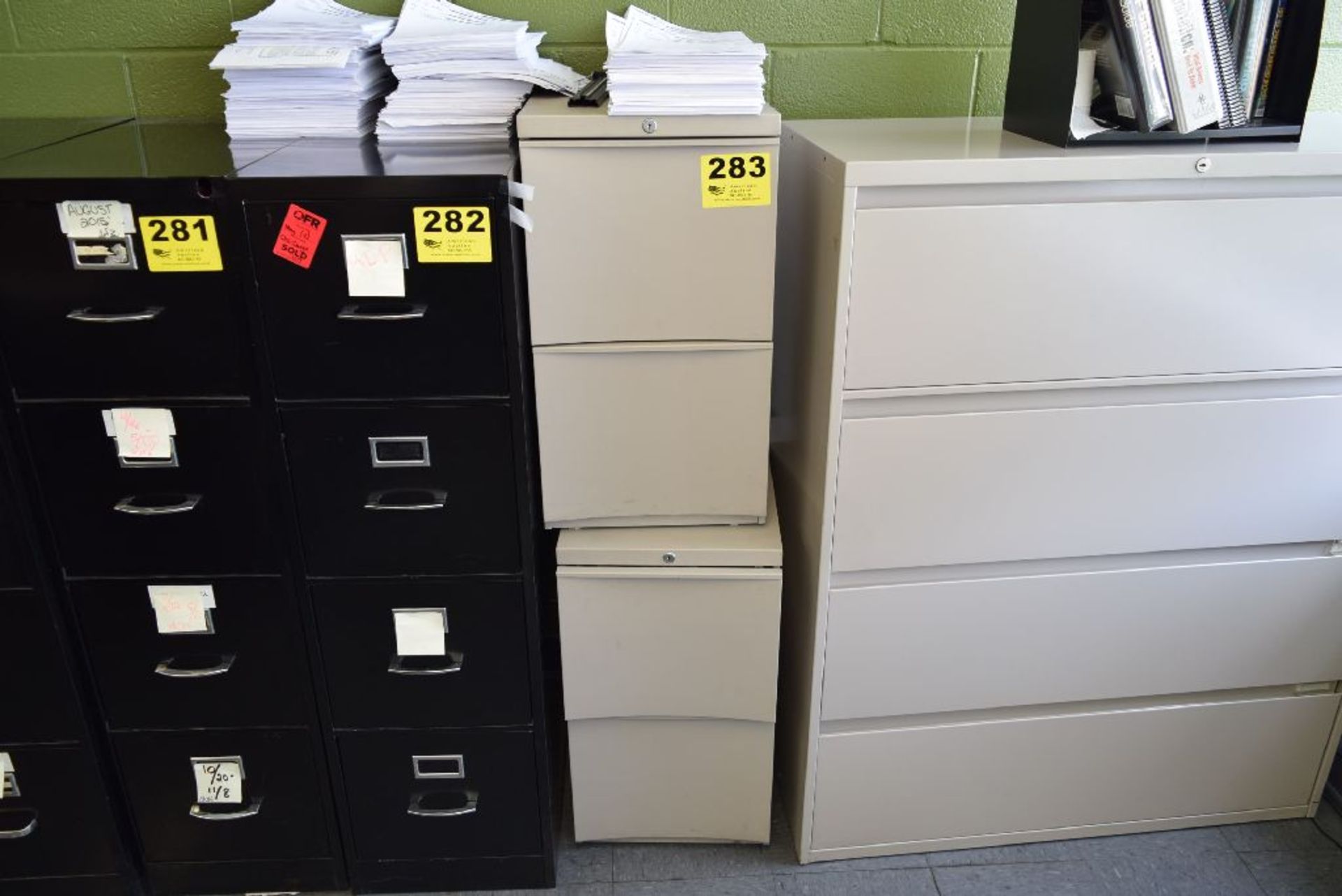LOT: (2) TWO DOOR PLASTIC LETTER SIZED FILE CABINETS