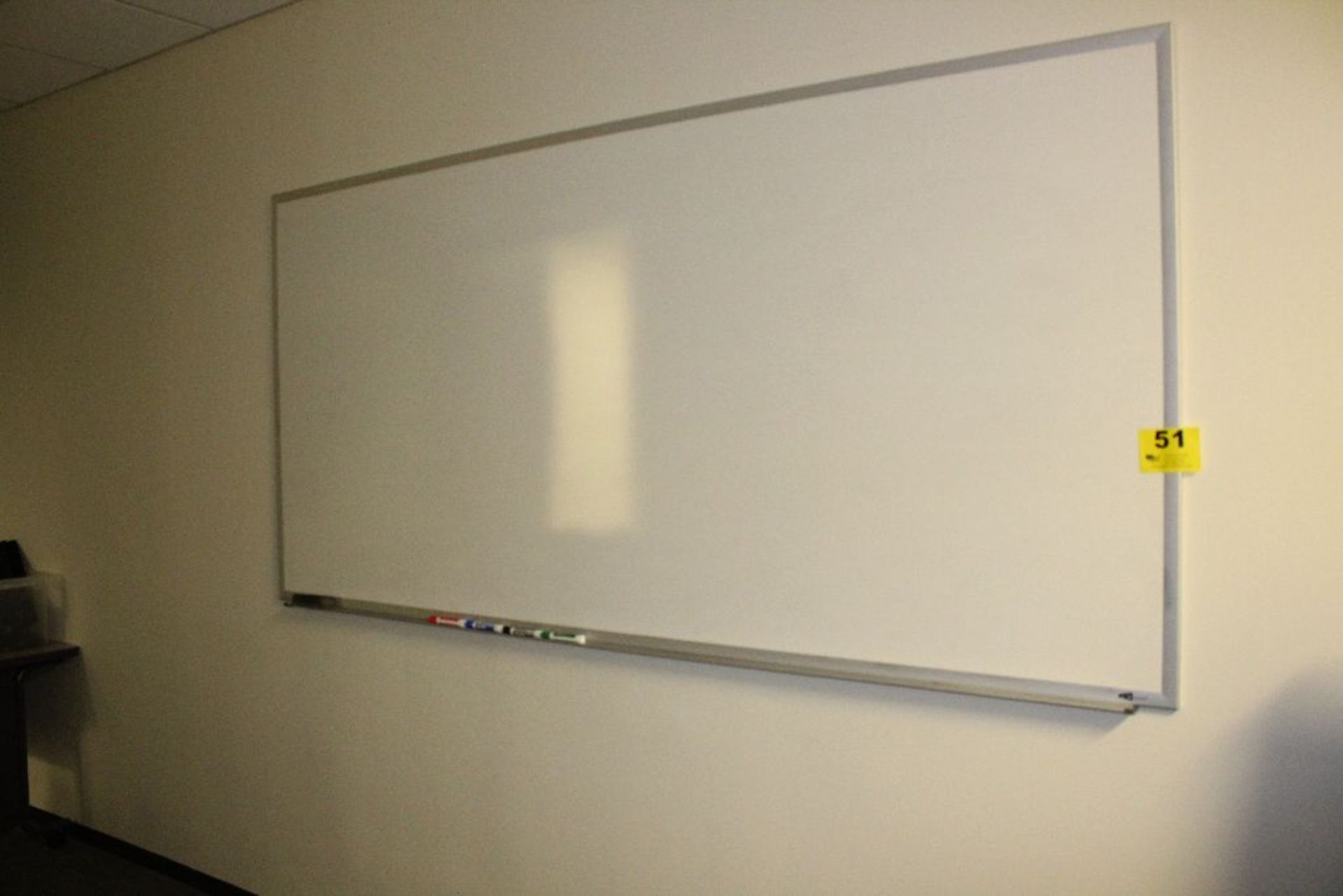 LARGE QUARTET WALL MOUNTED WHITE BOARD, 8' X 4'