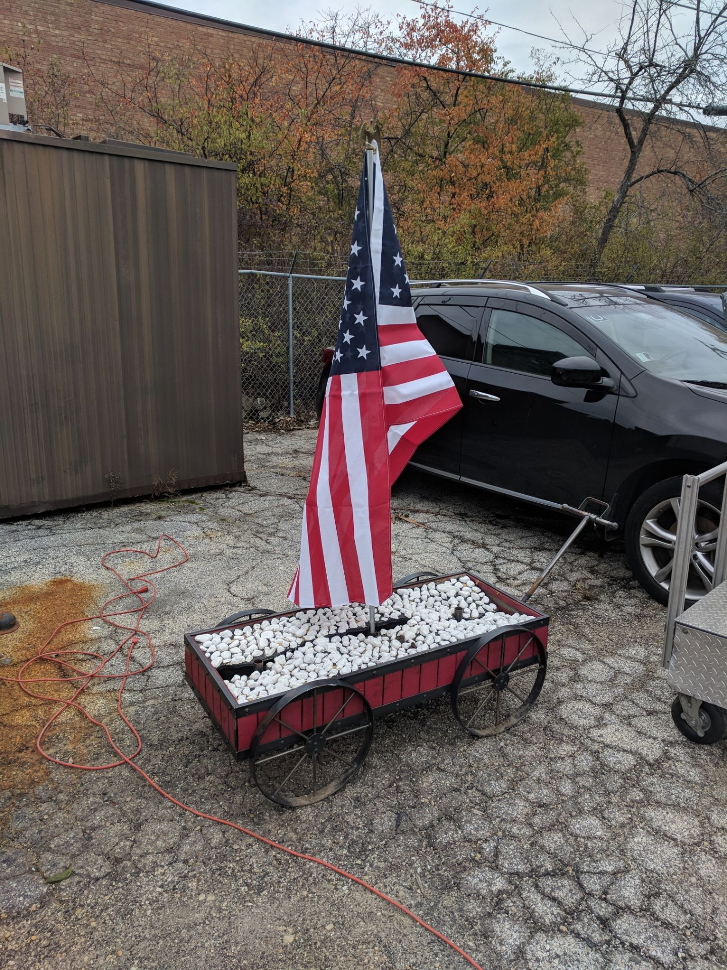 CUSTOM OUTDOOR FLAG STAND WITH FLAG