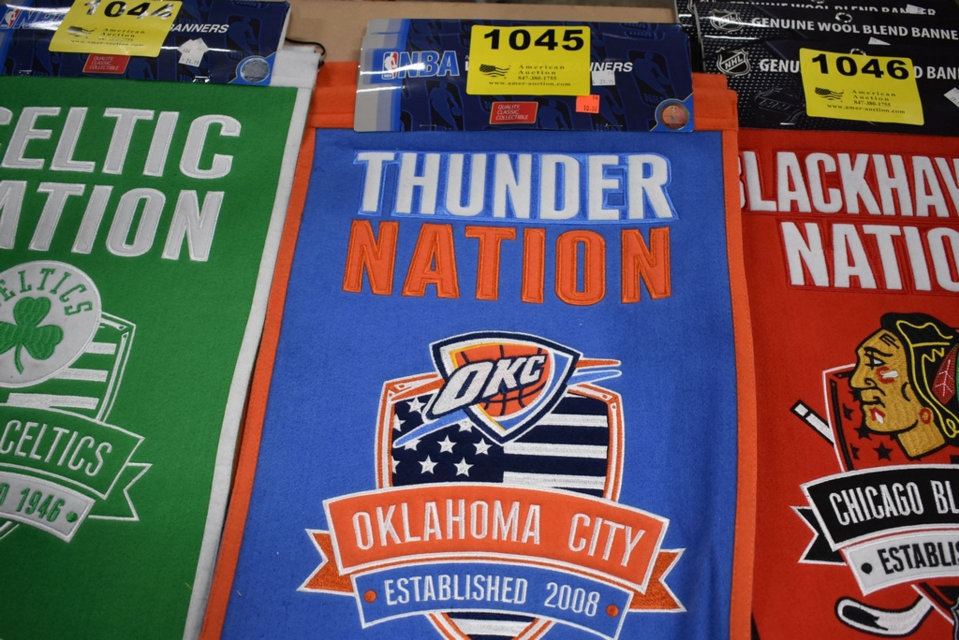 (2) OKLAHOMA CITY WOOL BLEND BANNERS