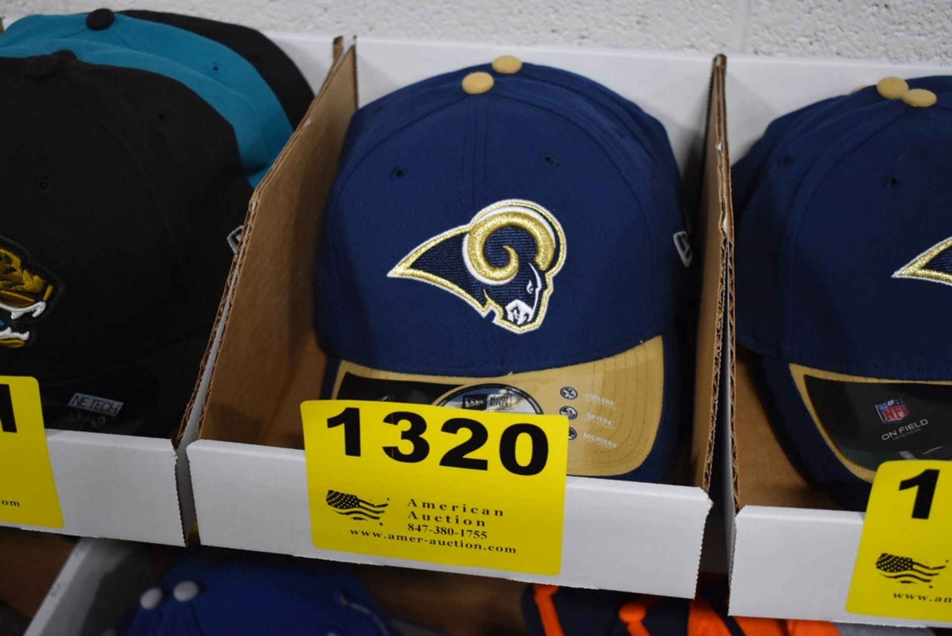 (3) LOS ANGELES RAMS BALL CAPS, SIZE LARGE/X-LARGE