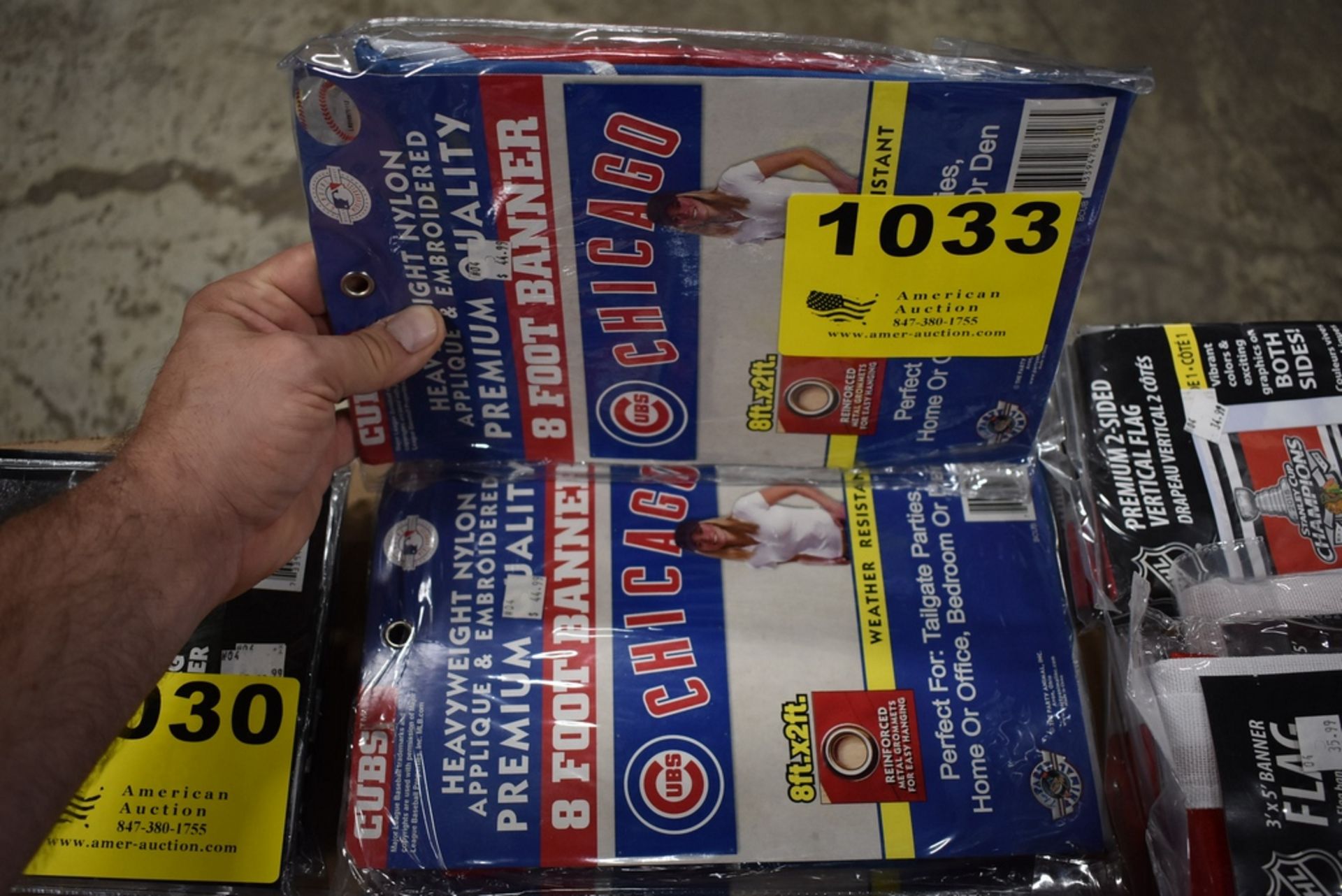(3) CHICAGO CUBS 8' BANNERS