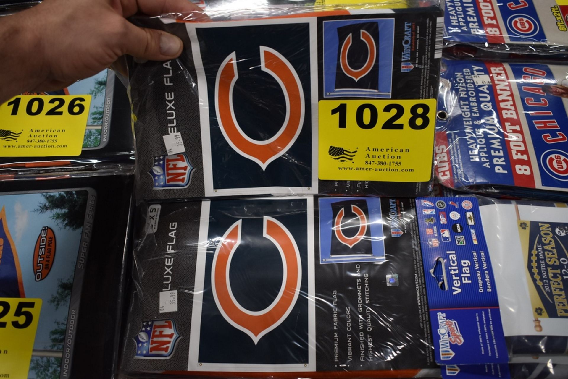 (4) CHICAGO BEARS 3' X 5' DELUXE FLAGS