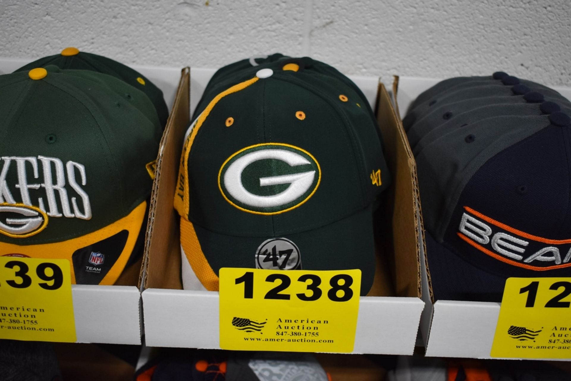 (4) GREEN BAY PACKERS ADJUSTABLE/FLEX BALL CAPS