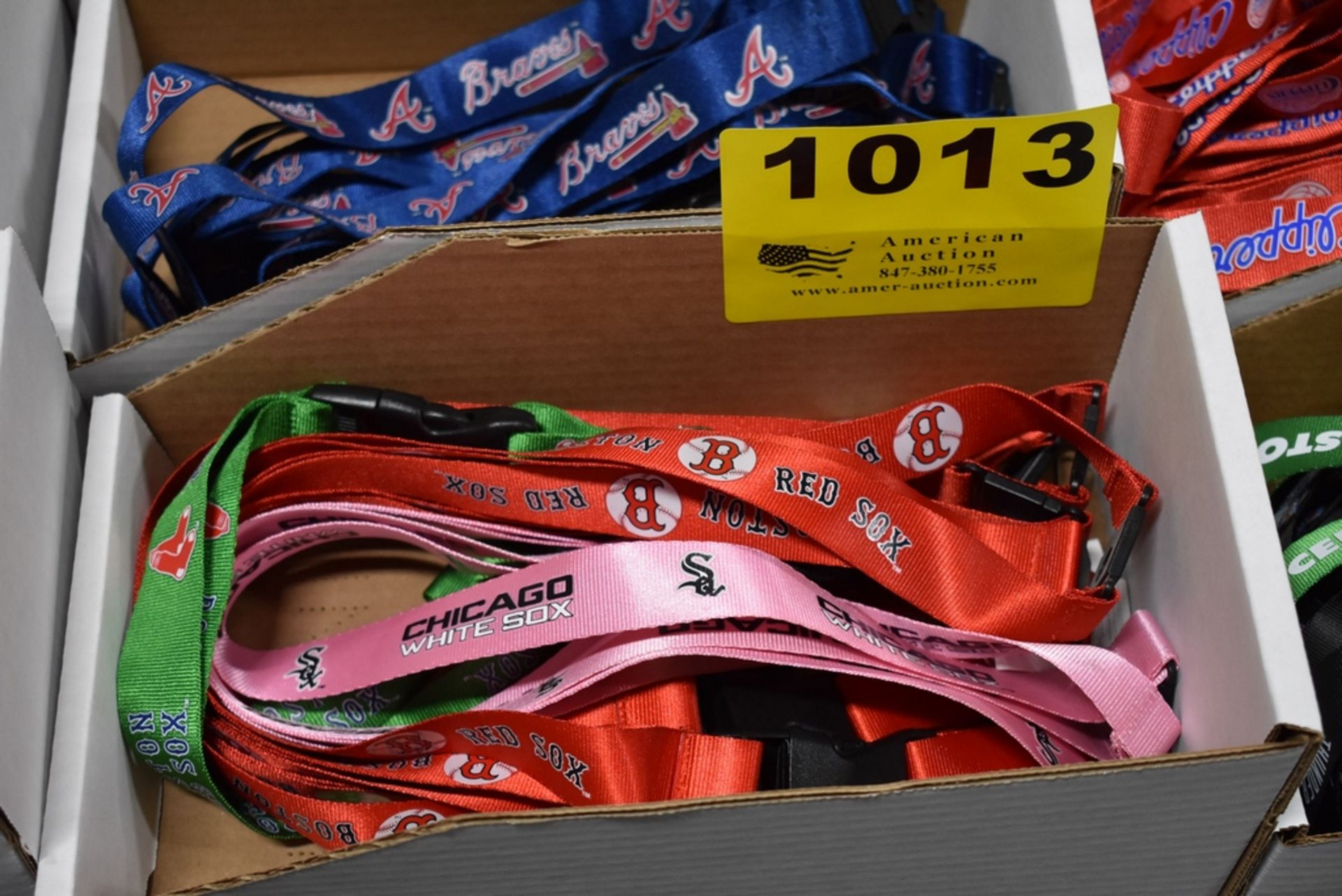 CHICAGO WHITE SOX PINK AND BOSTON RED SOX LANYARDS