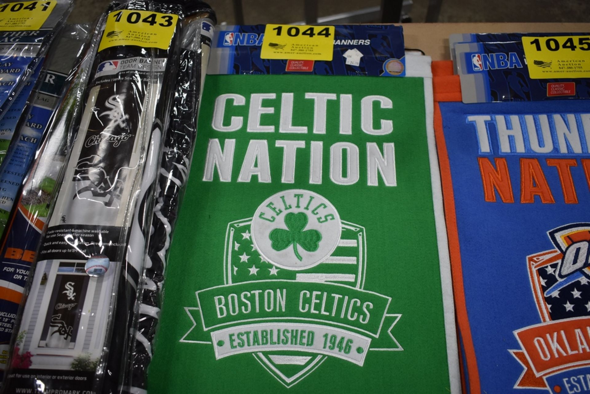 (2) BOSTON CELTIC WOOL BLEND BANNERS